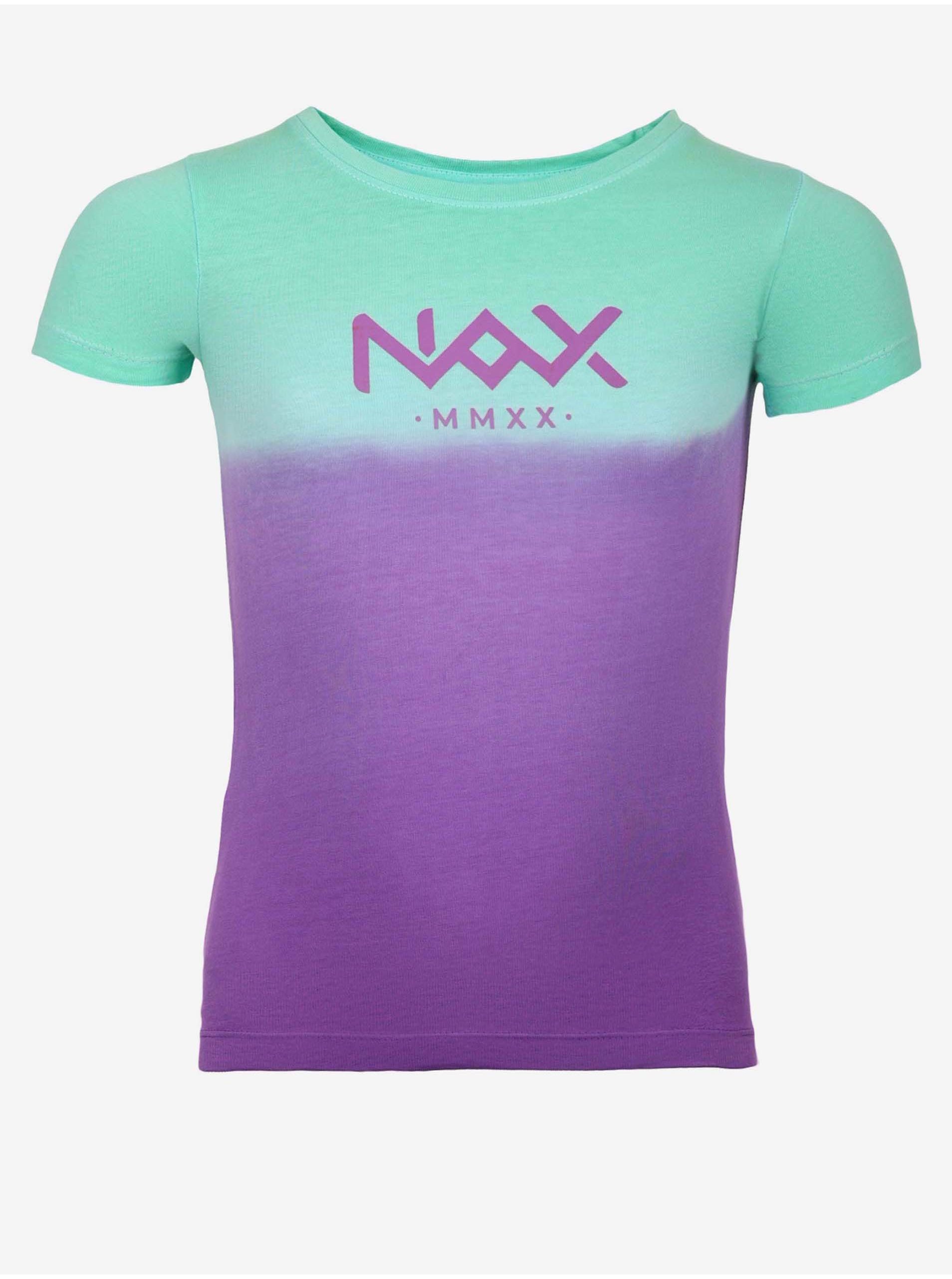 Lacno Zeleno-fialové detské tričko NAX KOJO