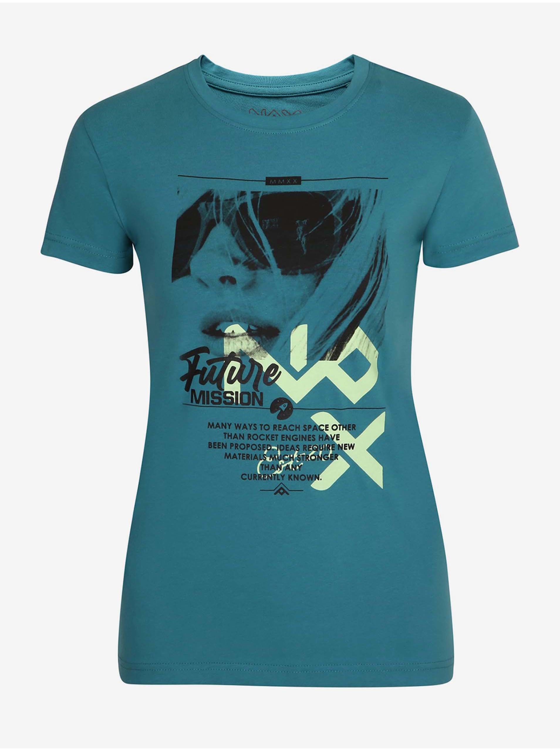 E-shop Tmavě zelené dámské tričko NAX SEDOLA