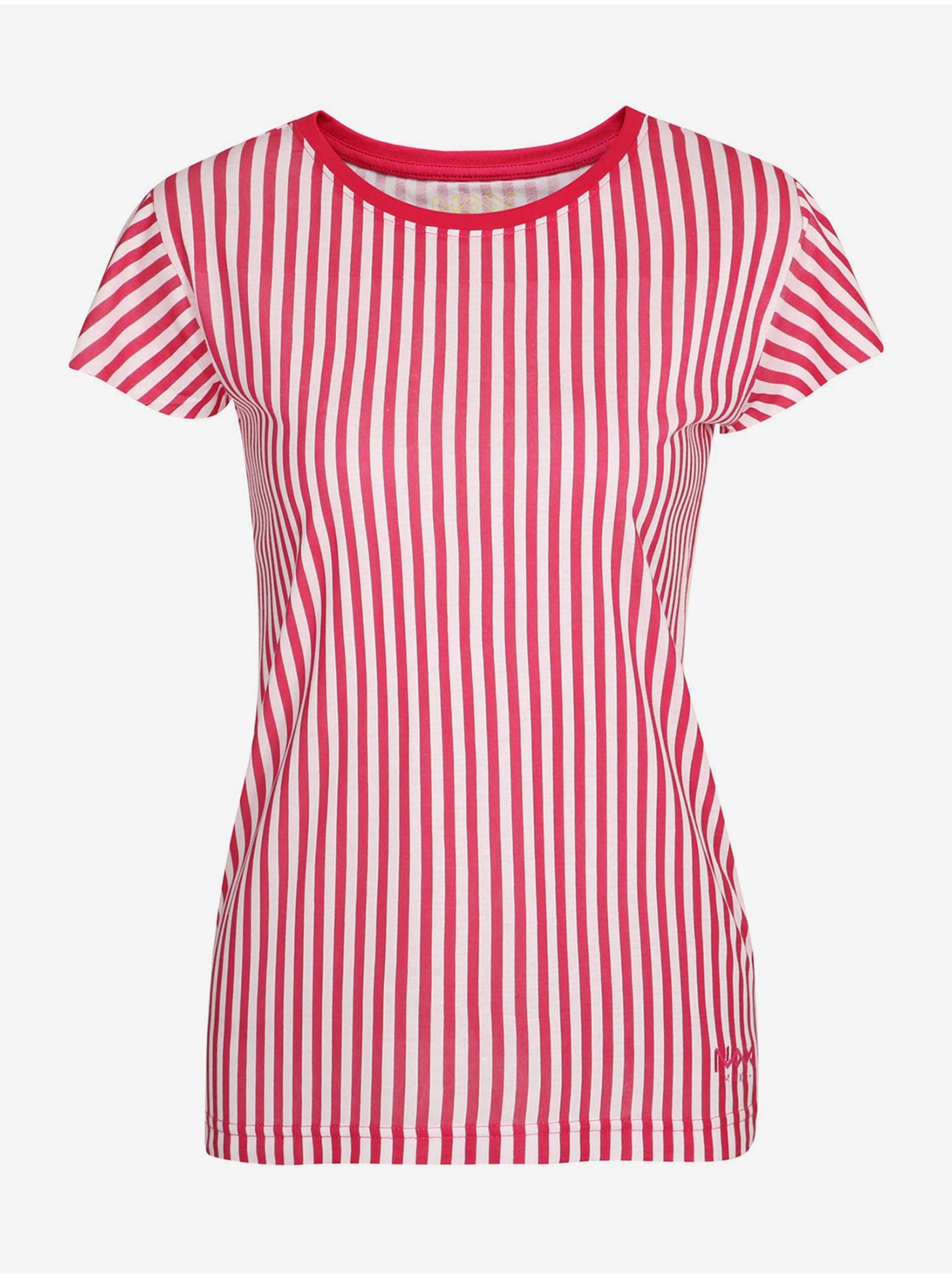 E-shop Bielo-červené dámske pruhované tričko NAX HUDERA