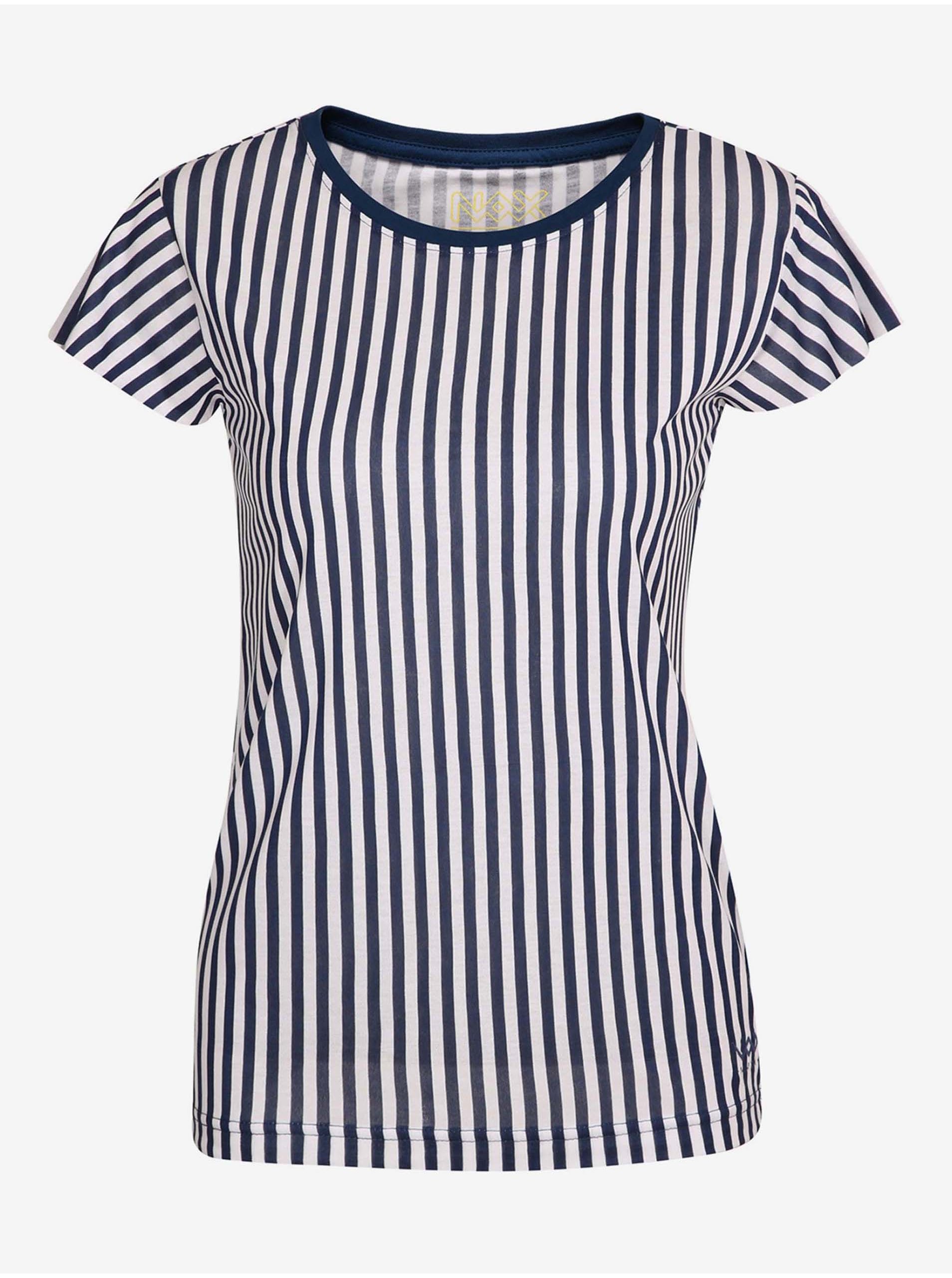 E-shop Bielo-modré dámske pruhované tričko NAX HUDERA