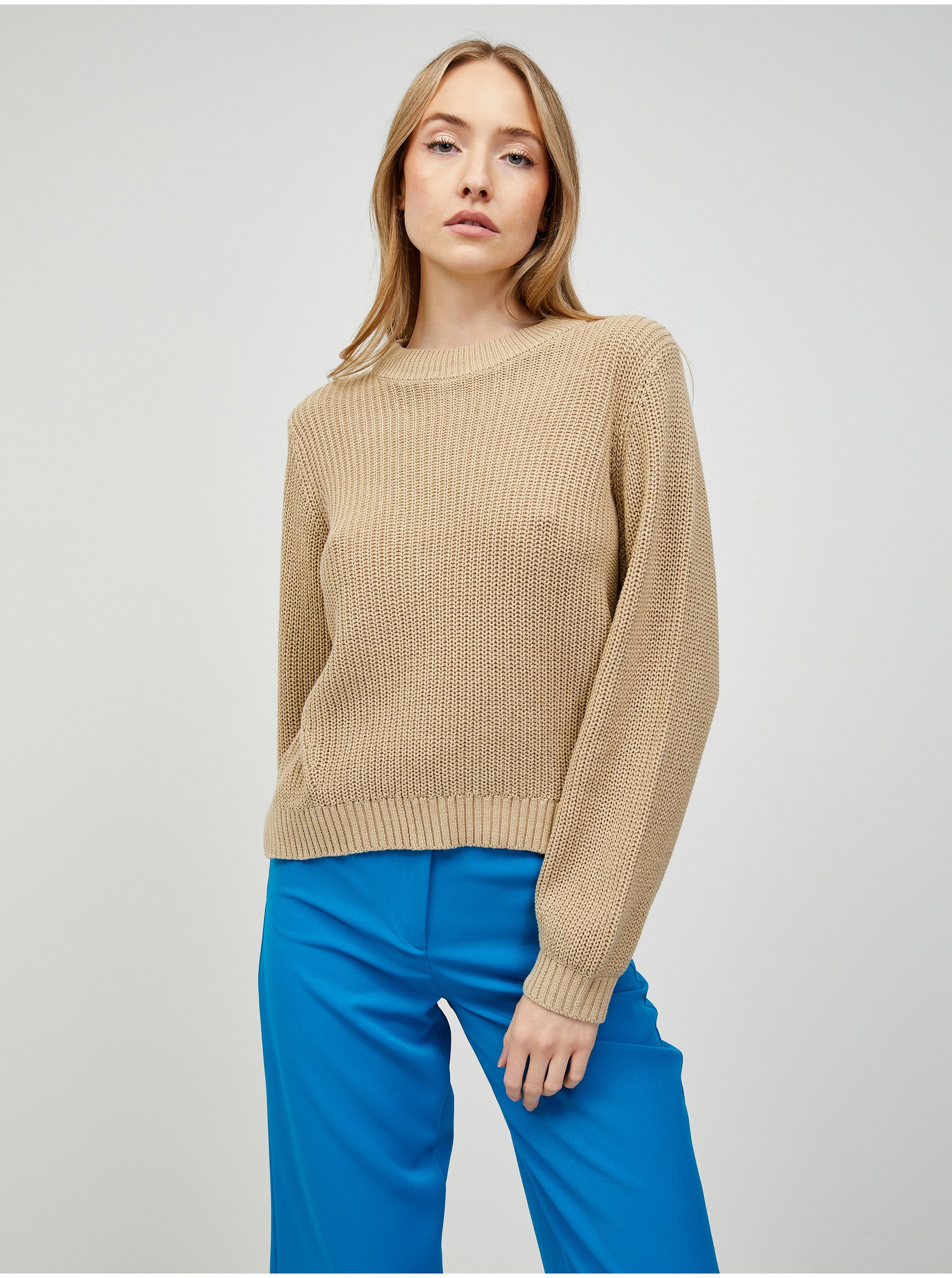 E-shop Béžový sveter Pieces Olivia