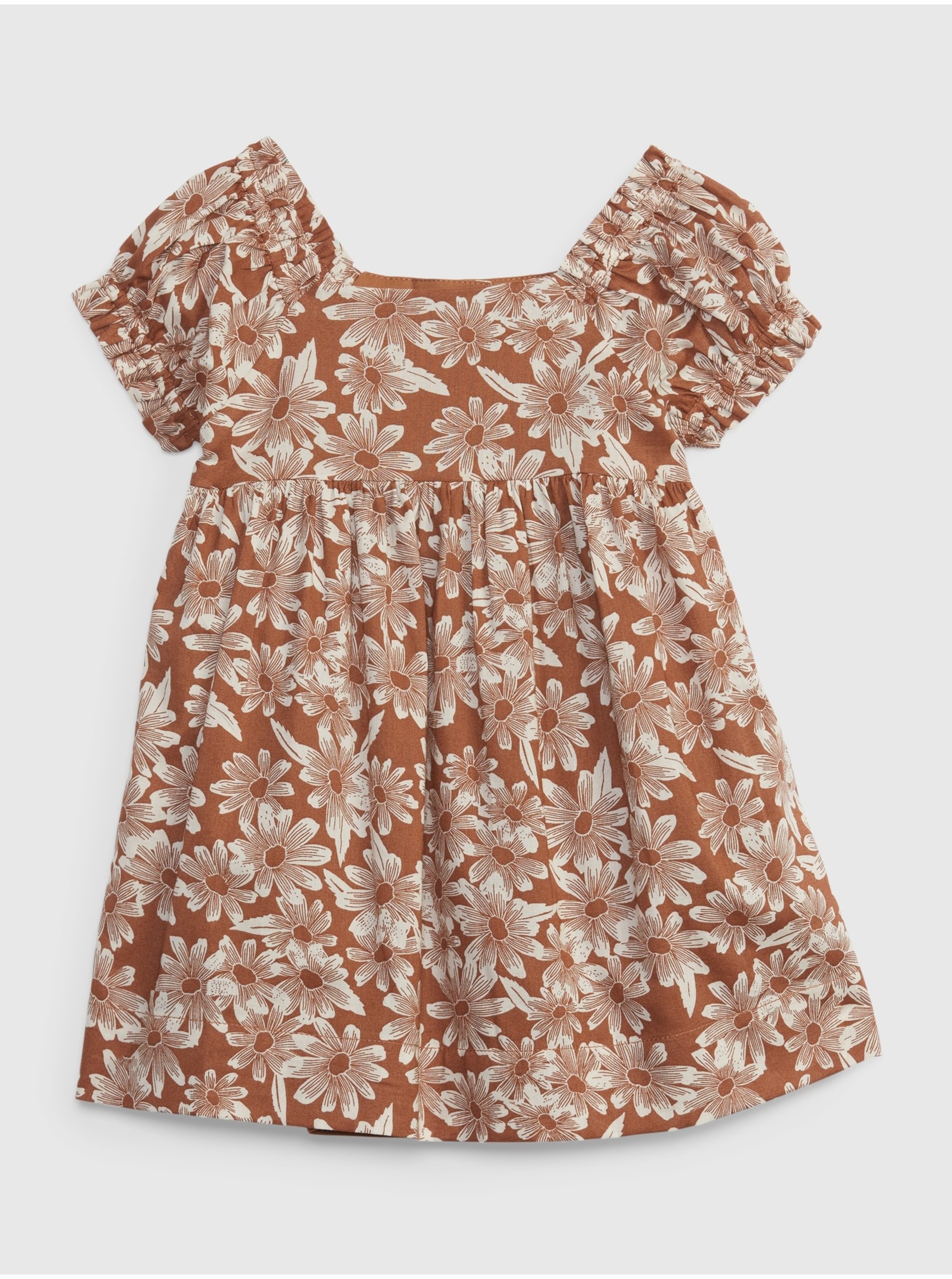 E-shop Hnedé dievčenské kvetované šaty GAP