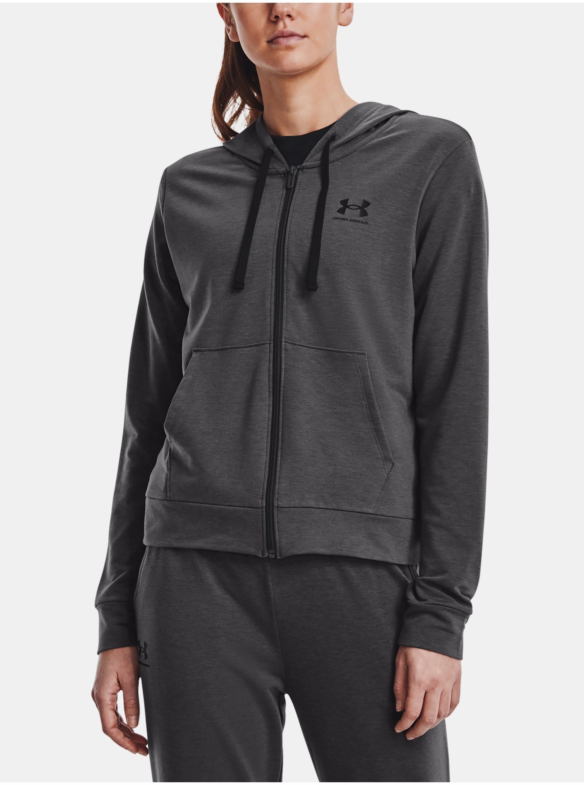 Levně Mikina Under Armour Rival Terry FZ Hoodie-GRY