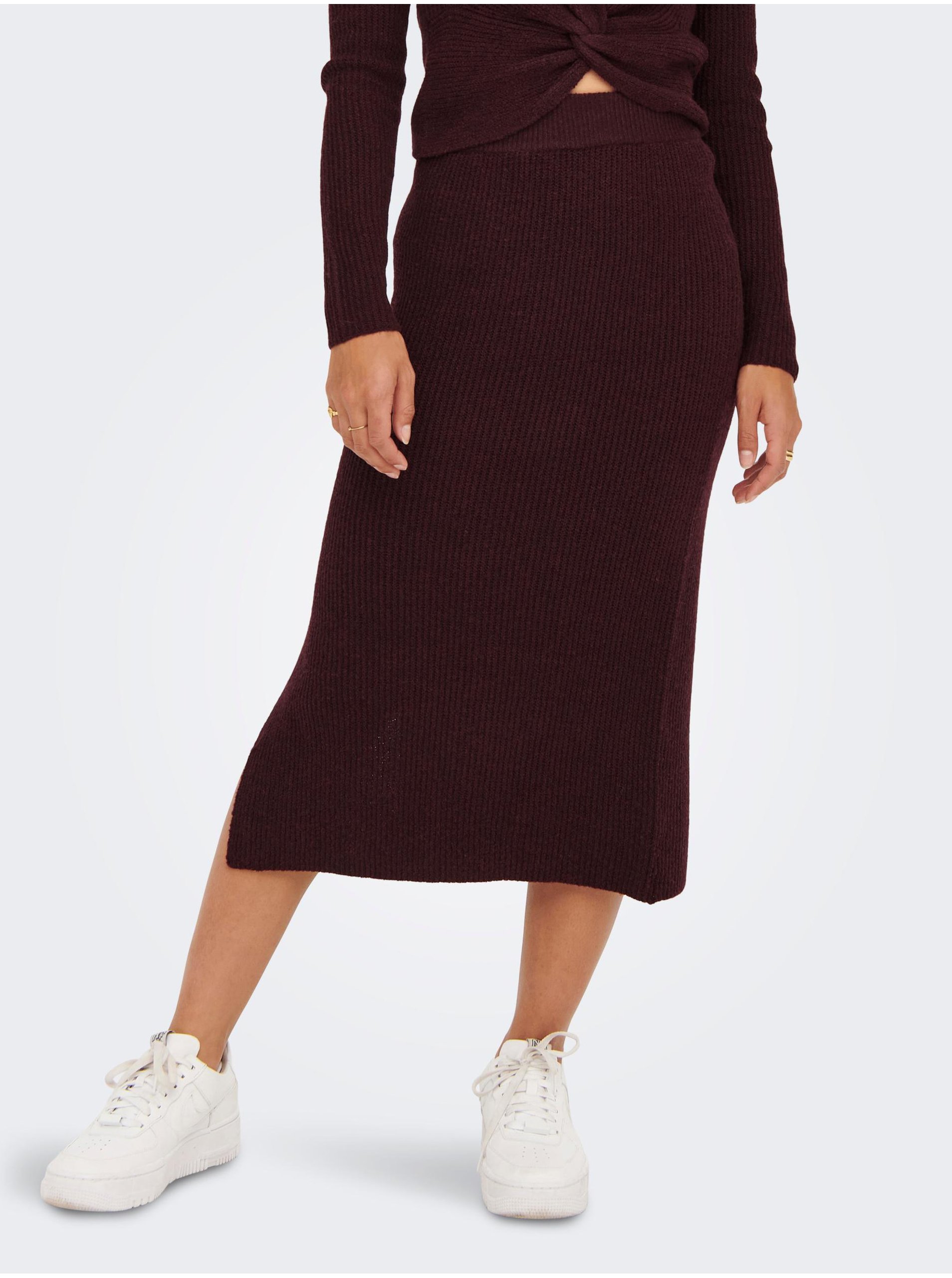 E-shop Vínová svetrová midi sukně JDY Liva