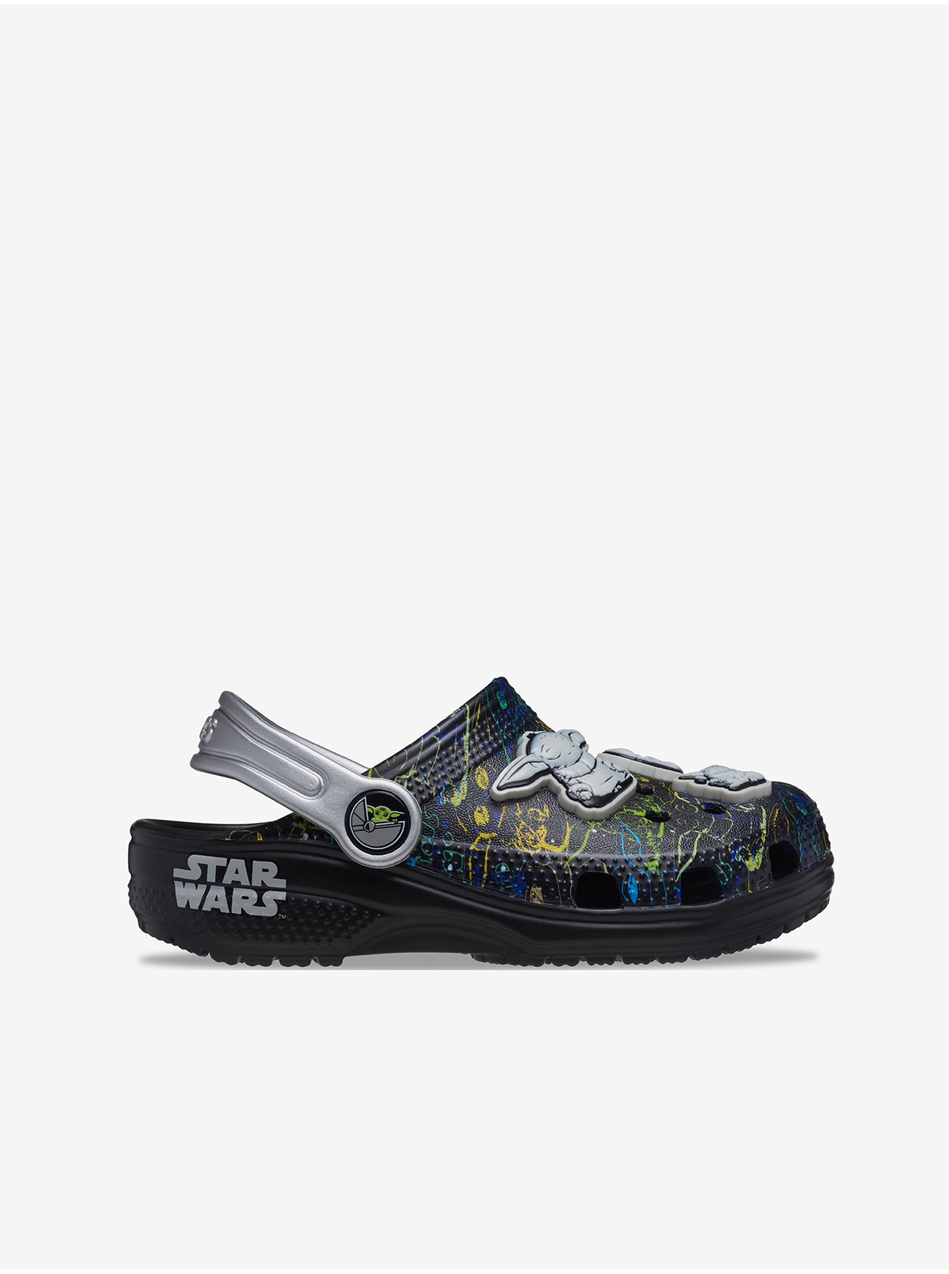 Lacno Čierne detské vzorované papuče Crocs Star Wars