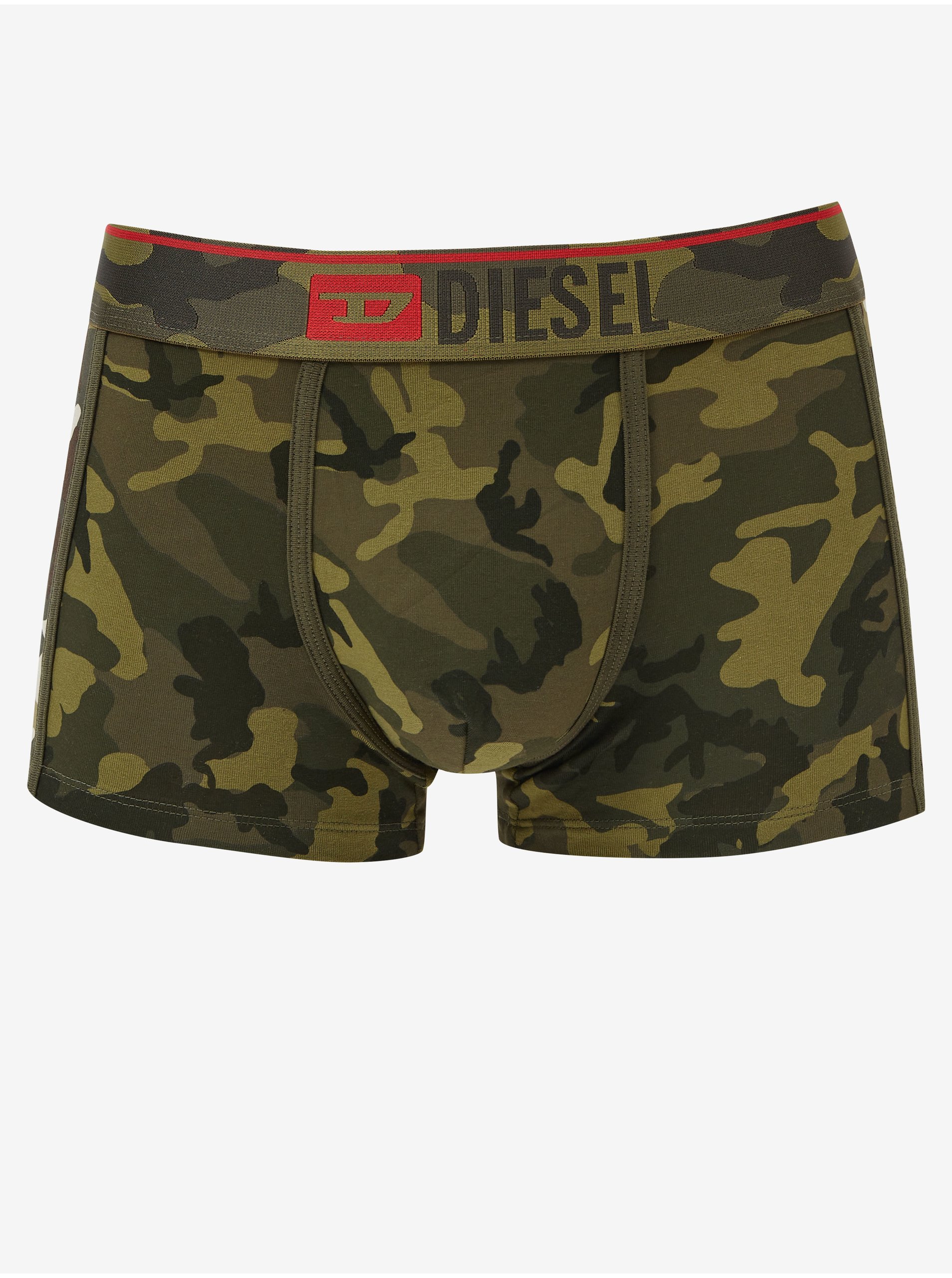 E-shop Zelené pánské maskáčové boxerky Diesel Damien