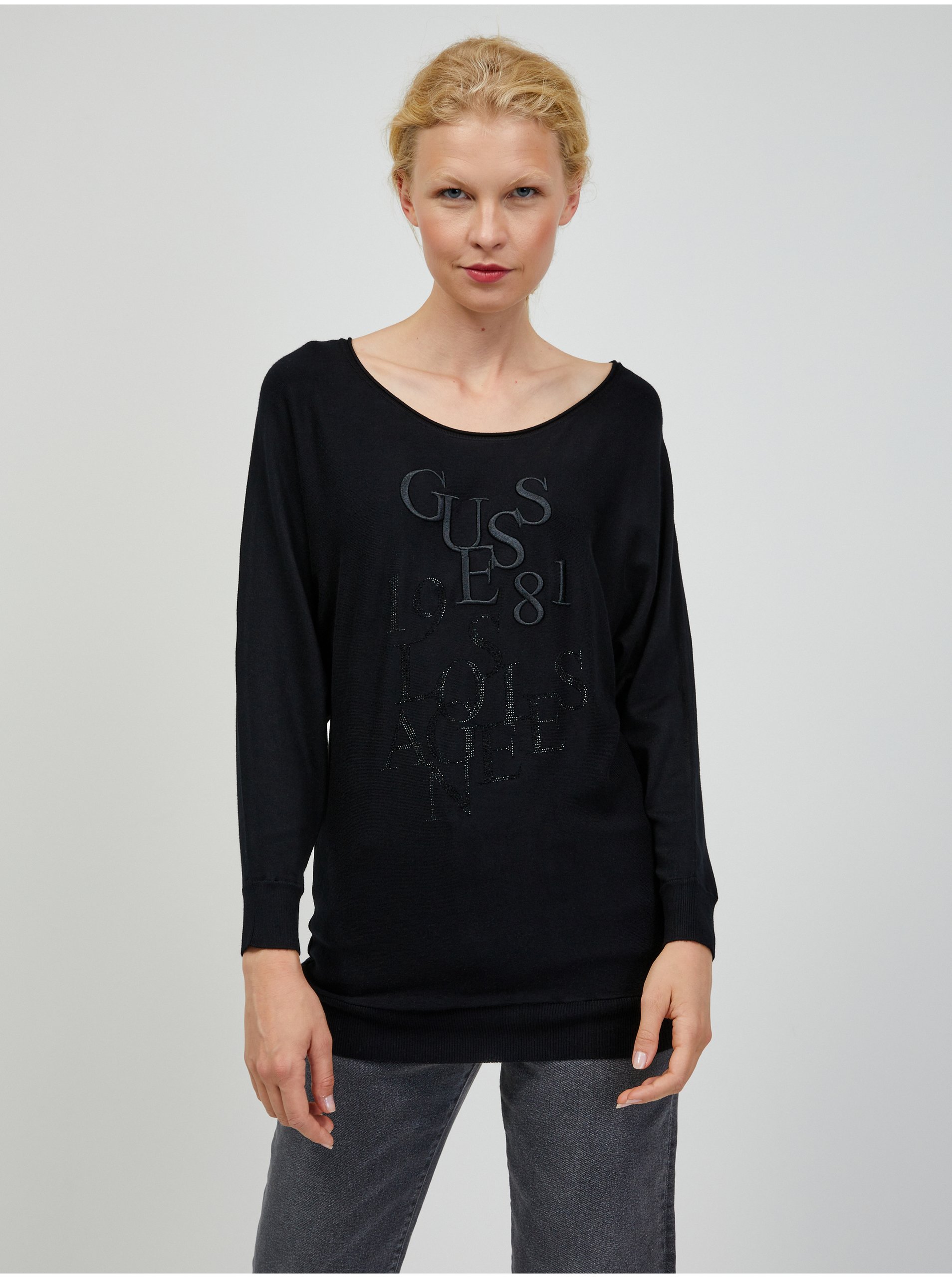E-shop Černý dámský lehký svetr Guess Carole