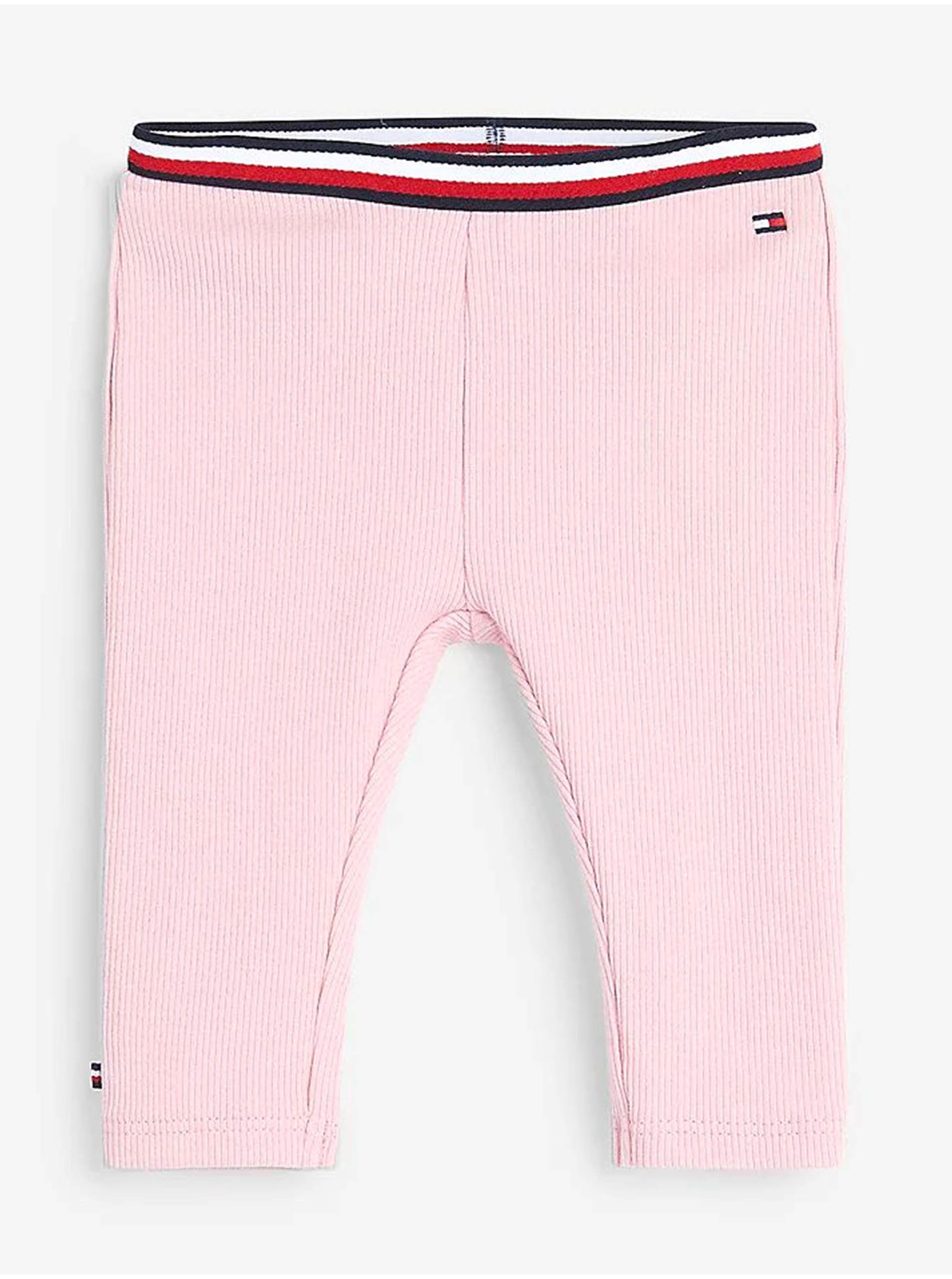 E-shop Růžové holčičí žebrované tepláky Tommy Hilfiger