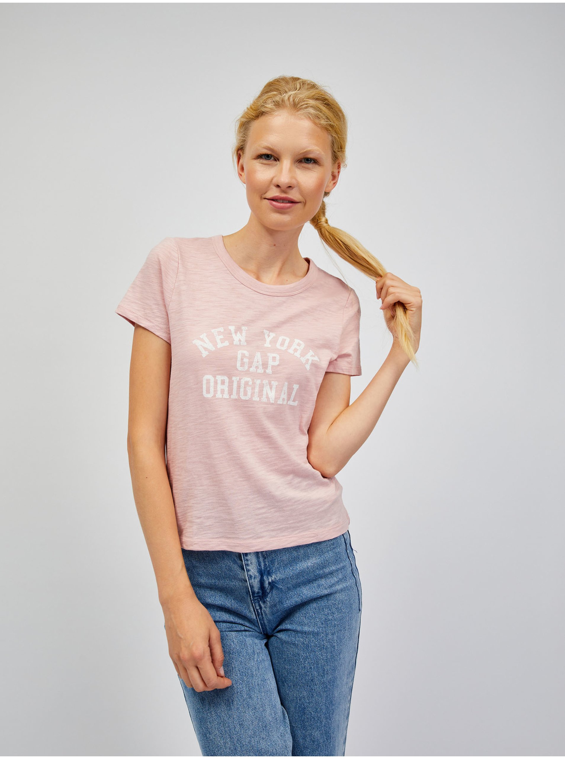 Lacno Ružové dámske tričko GAP original New York