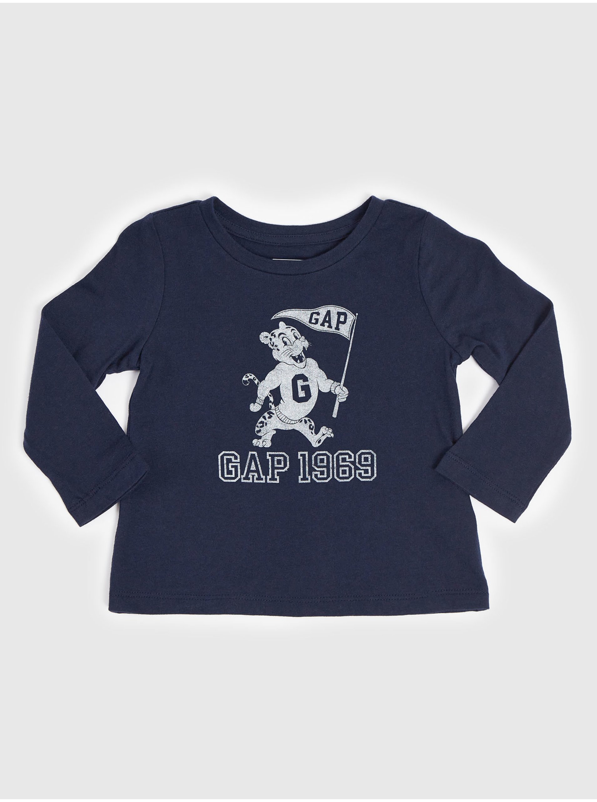 Lacno Tmavomodré detské tričko GAP organic 1969