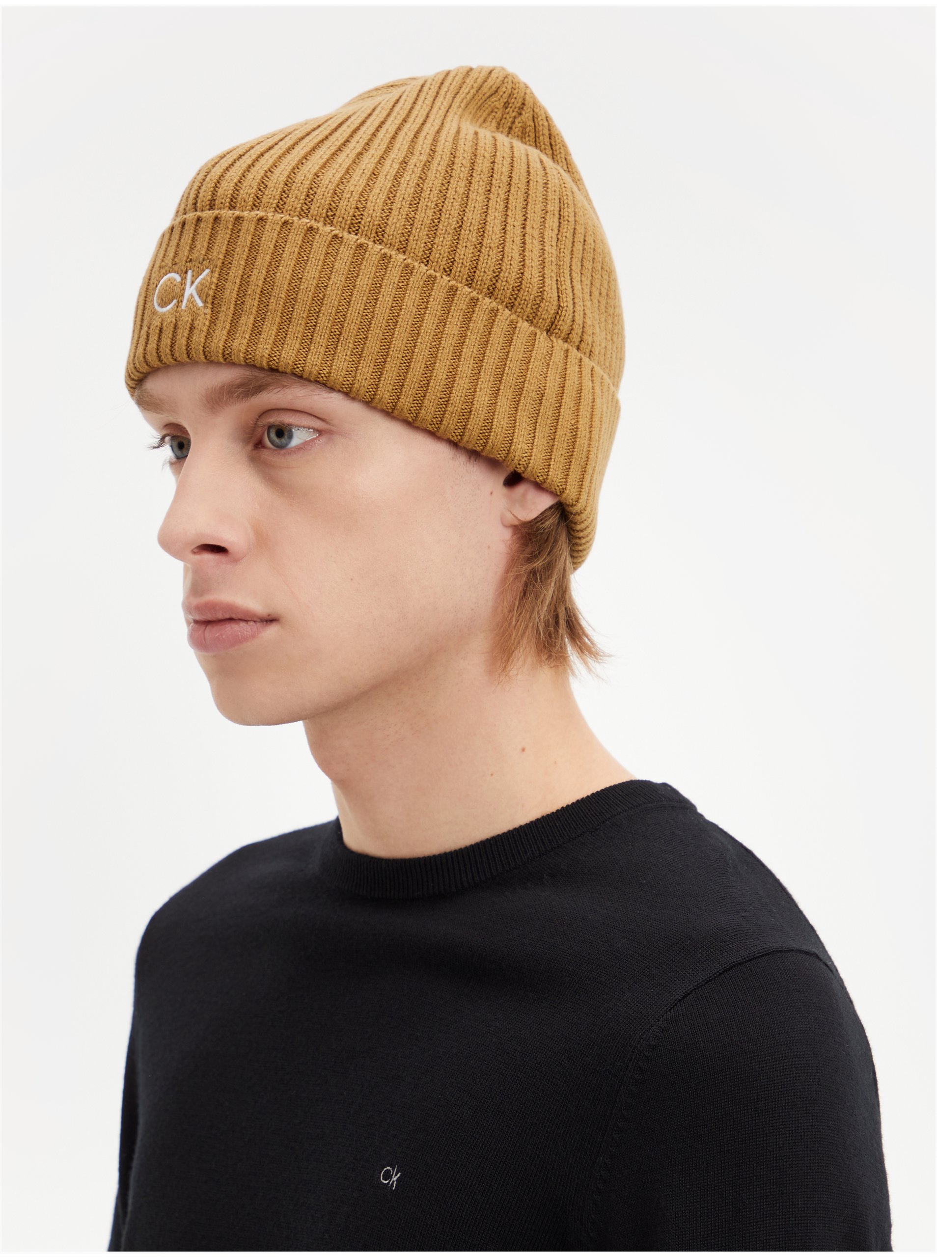 Levně Khaki pánská čepice Calvin Klein