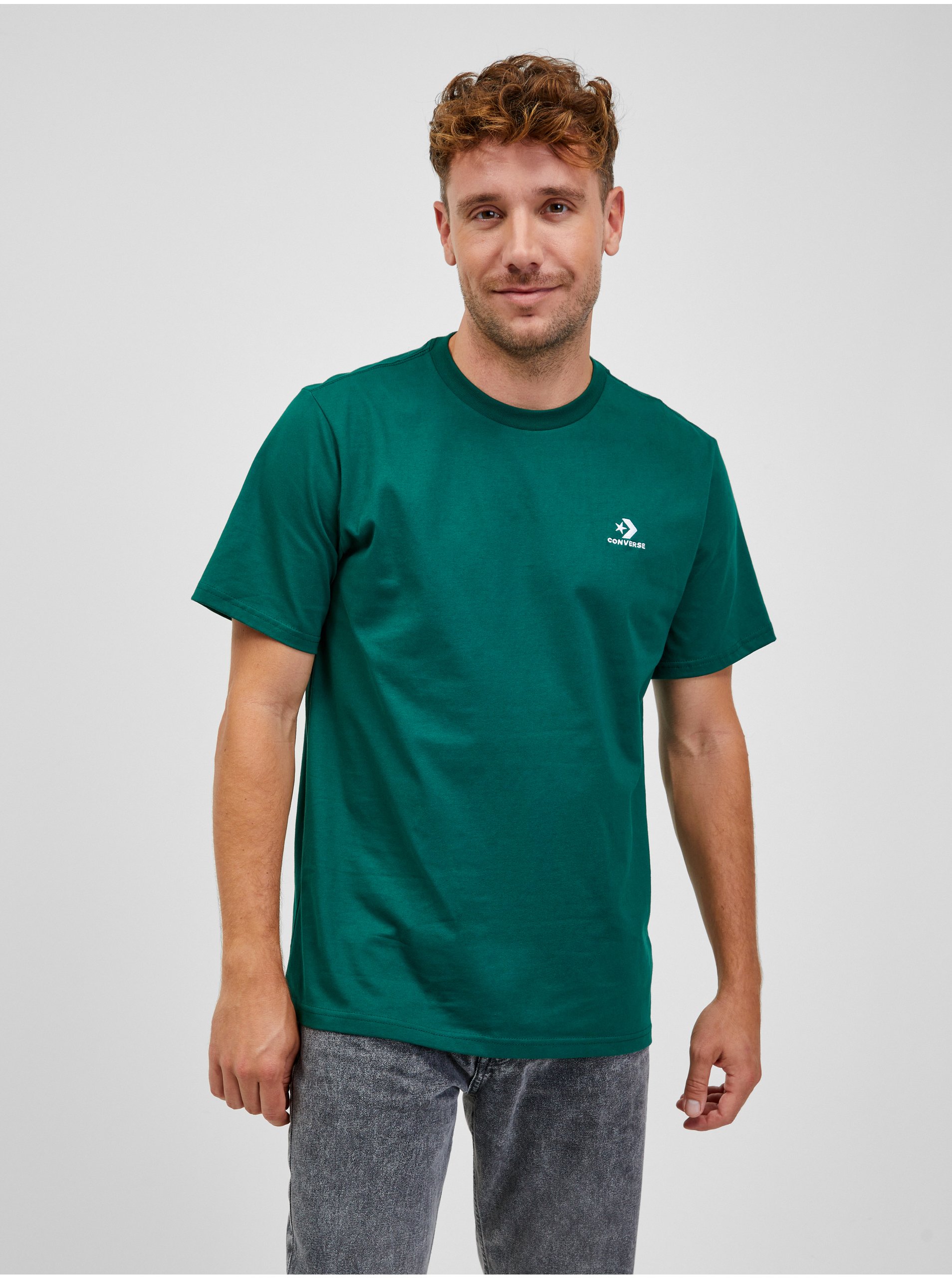 Lacno Zelené pánske tričko Converse