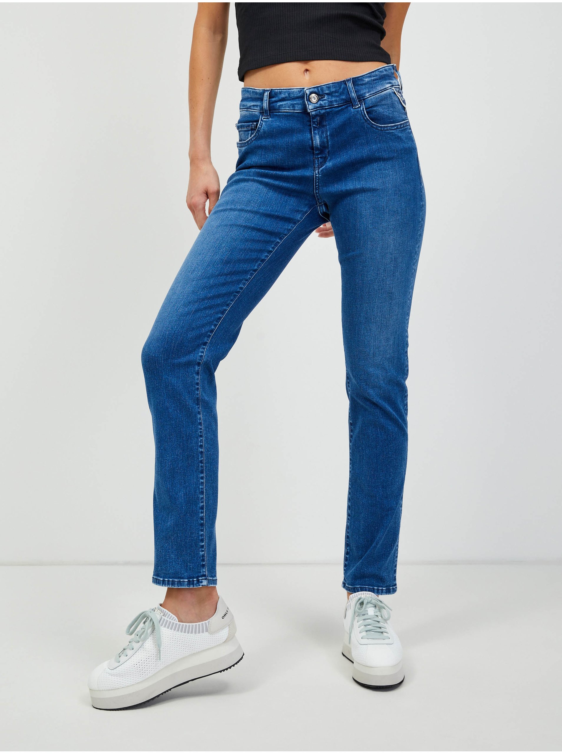 E-shop Modré dámské slim fit džíny Replay Faaby