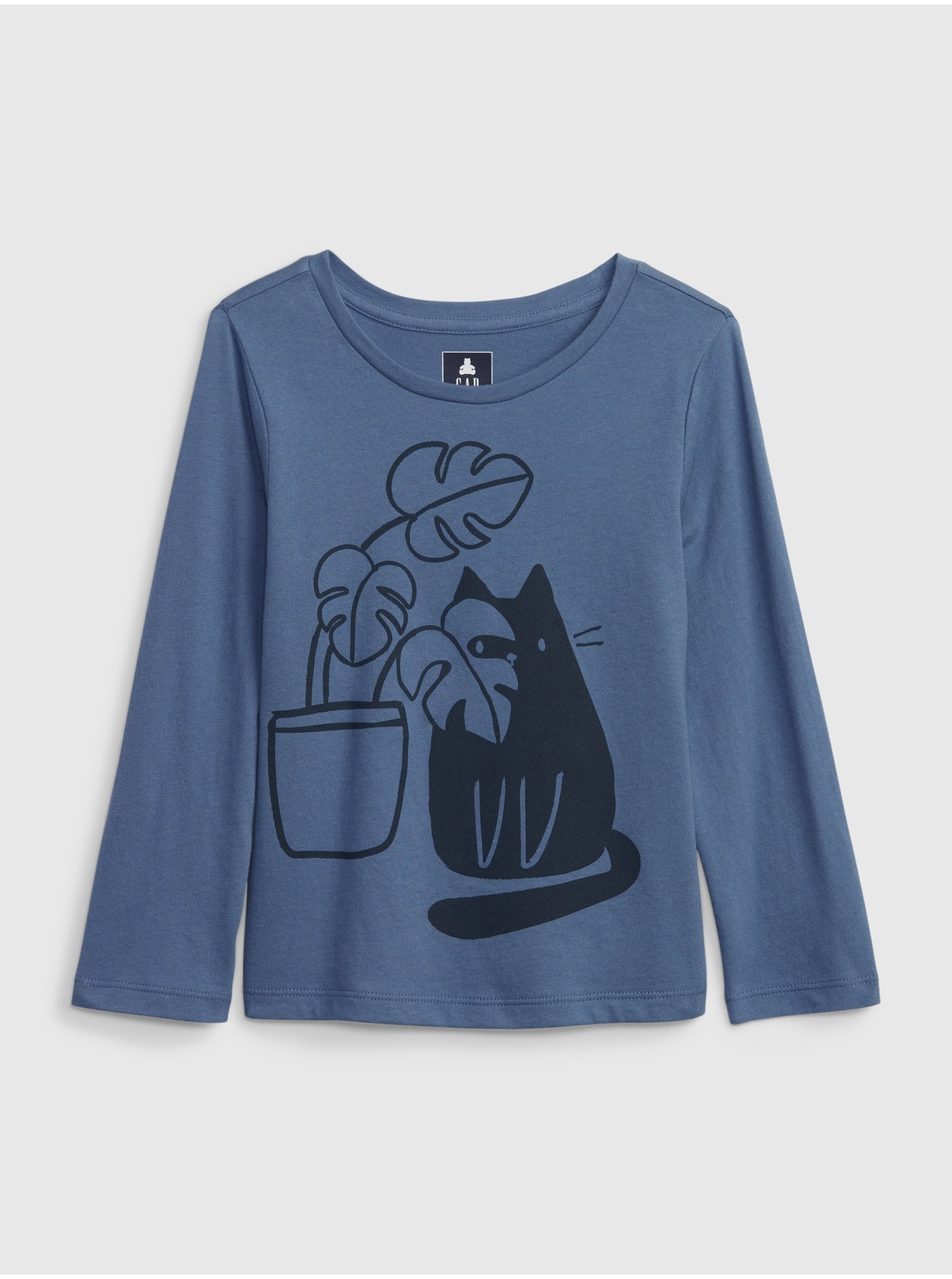 E-shop Modré dievčenské tričko s dlhým rukávom GAP