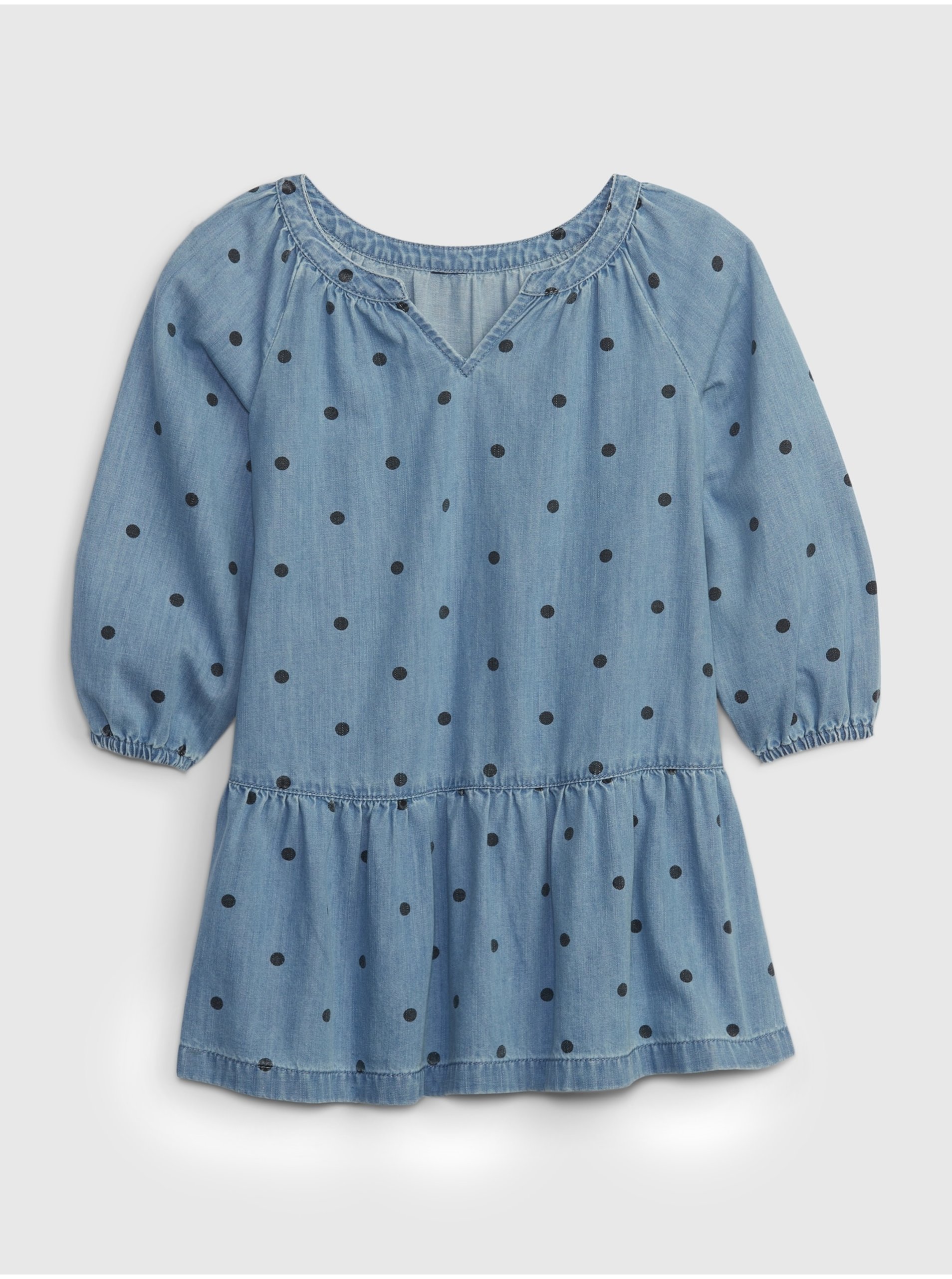 Lacno Modré dievčenské bodkované rifľové šaty GAP