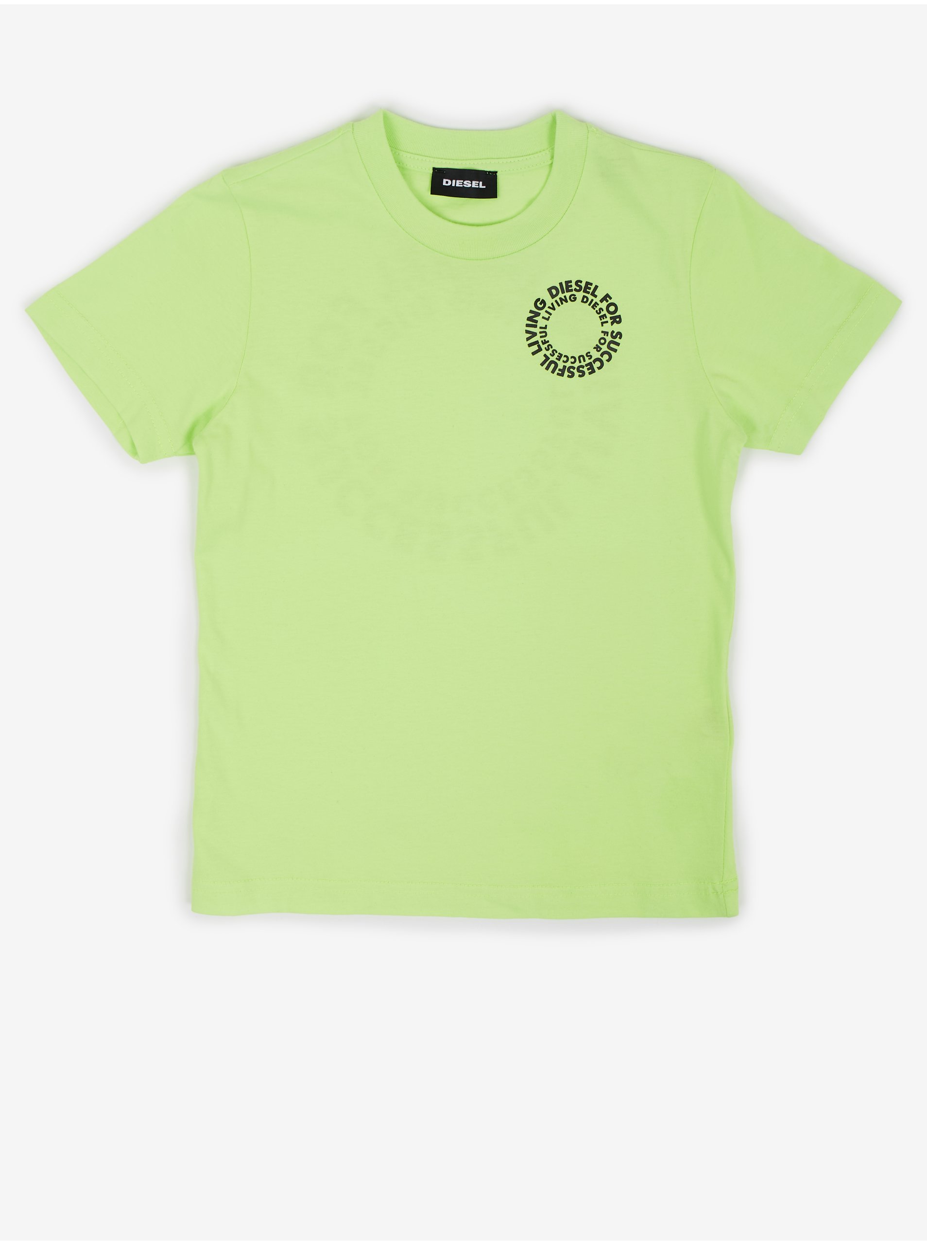 Levně Světle zelené klučičí tričko s potiskem Diesel