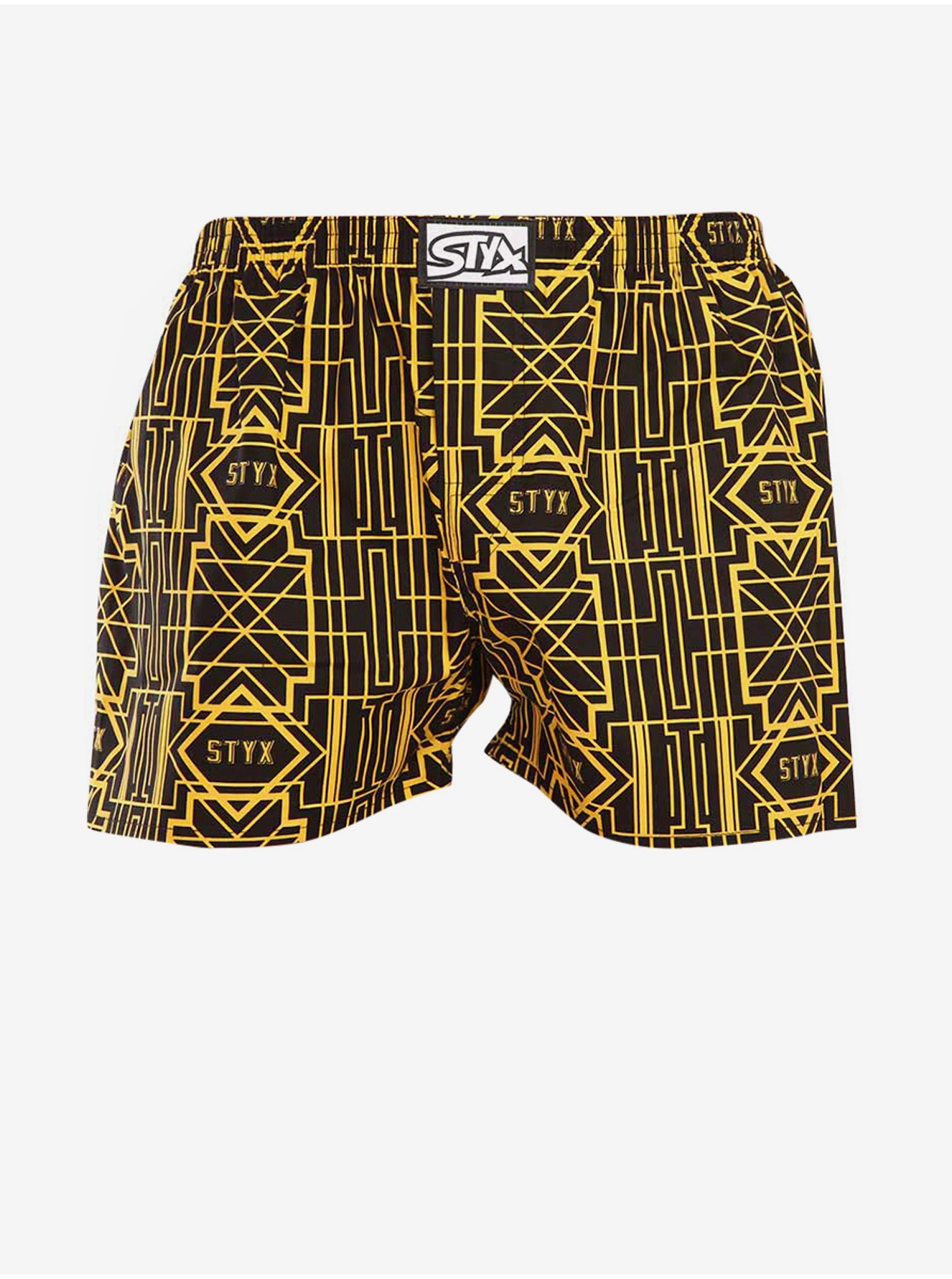 Žluto-černé pánské trenýrky Styx Gatsby