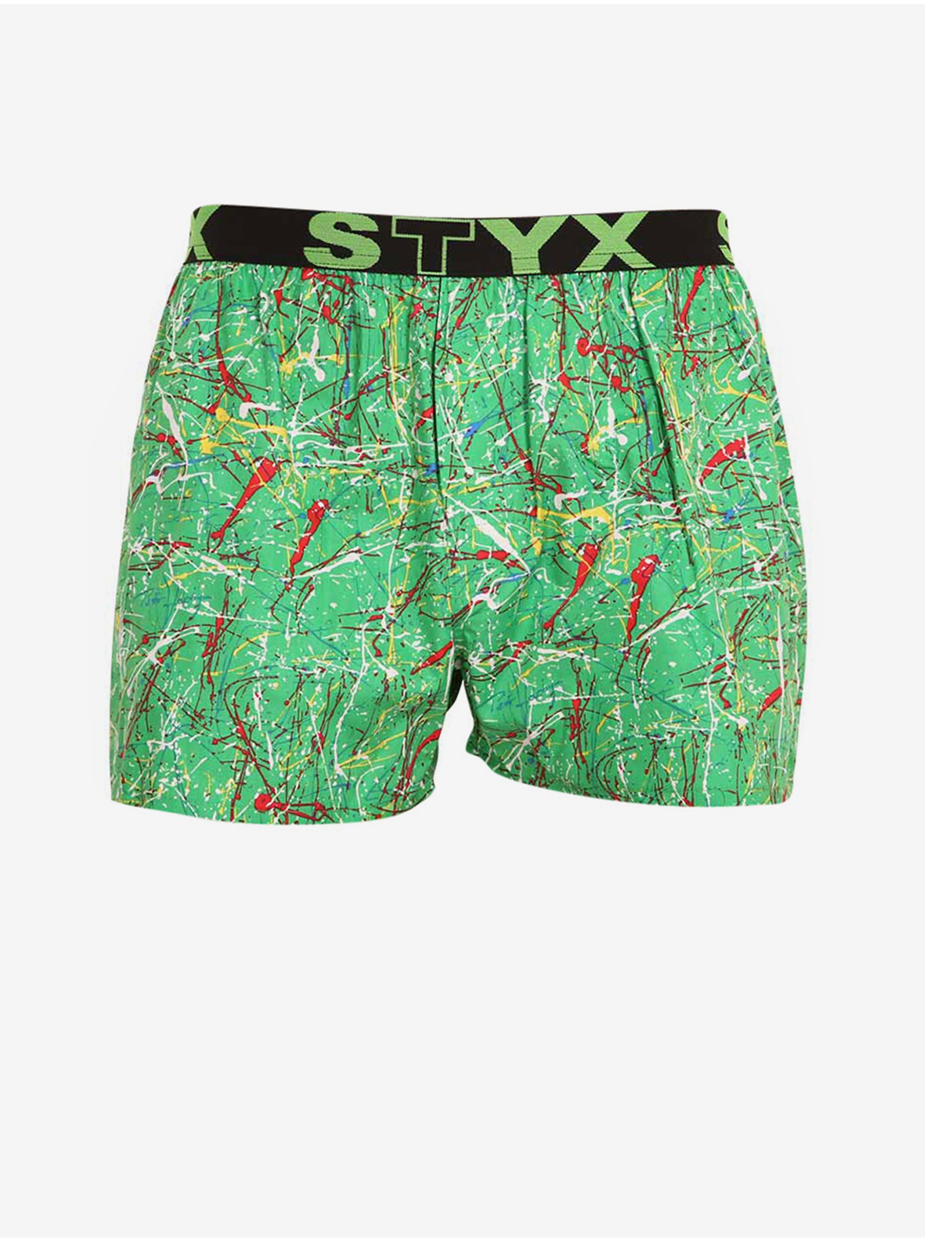 Zelené pánské trenýrky se sportovní gumou Styx art Jáchym