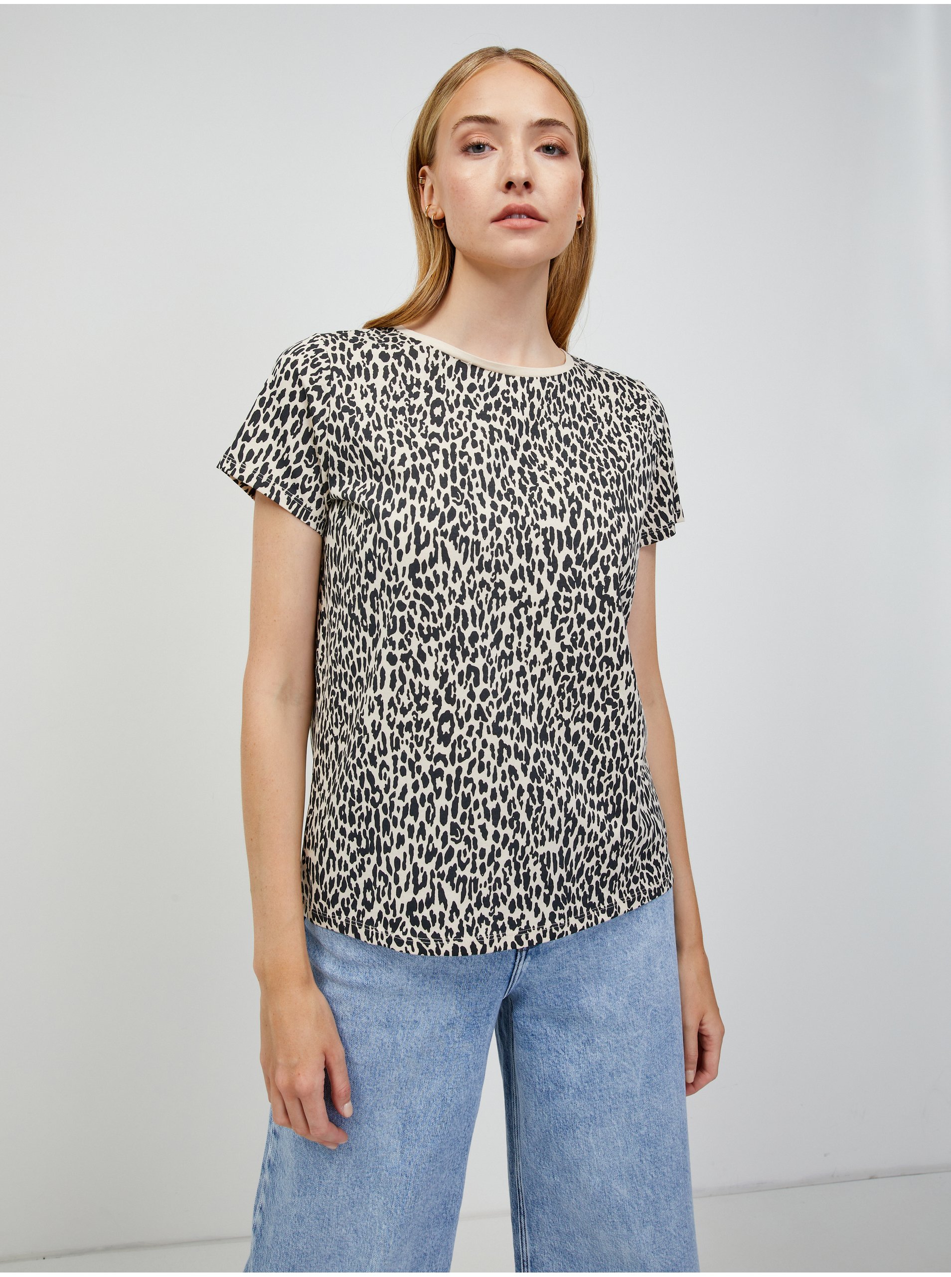 Lacno Béžové tričko so zvieracím vzorom ORSAY