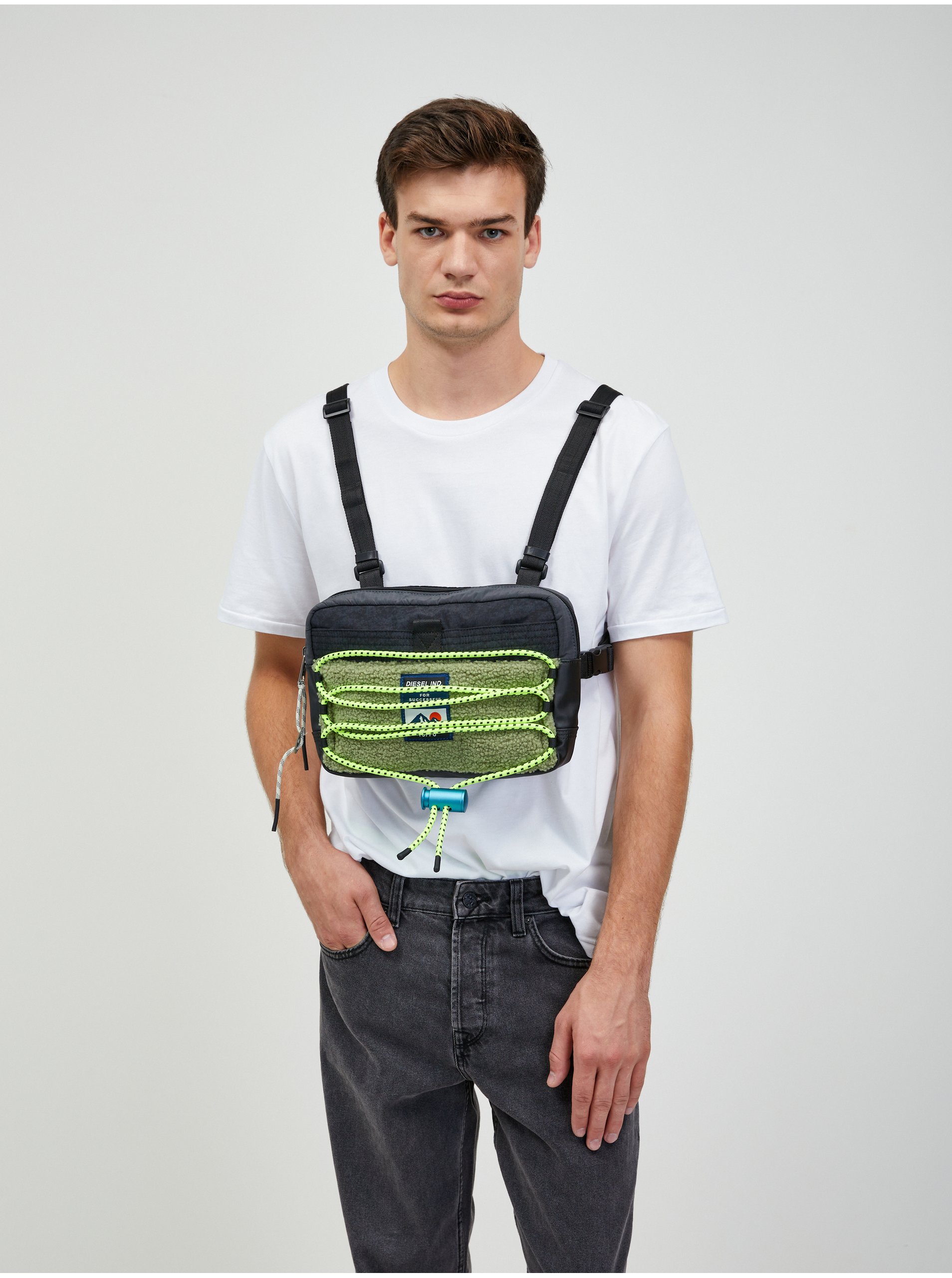 E-shop Zeleno-černá pánská taška Diesel