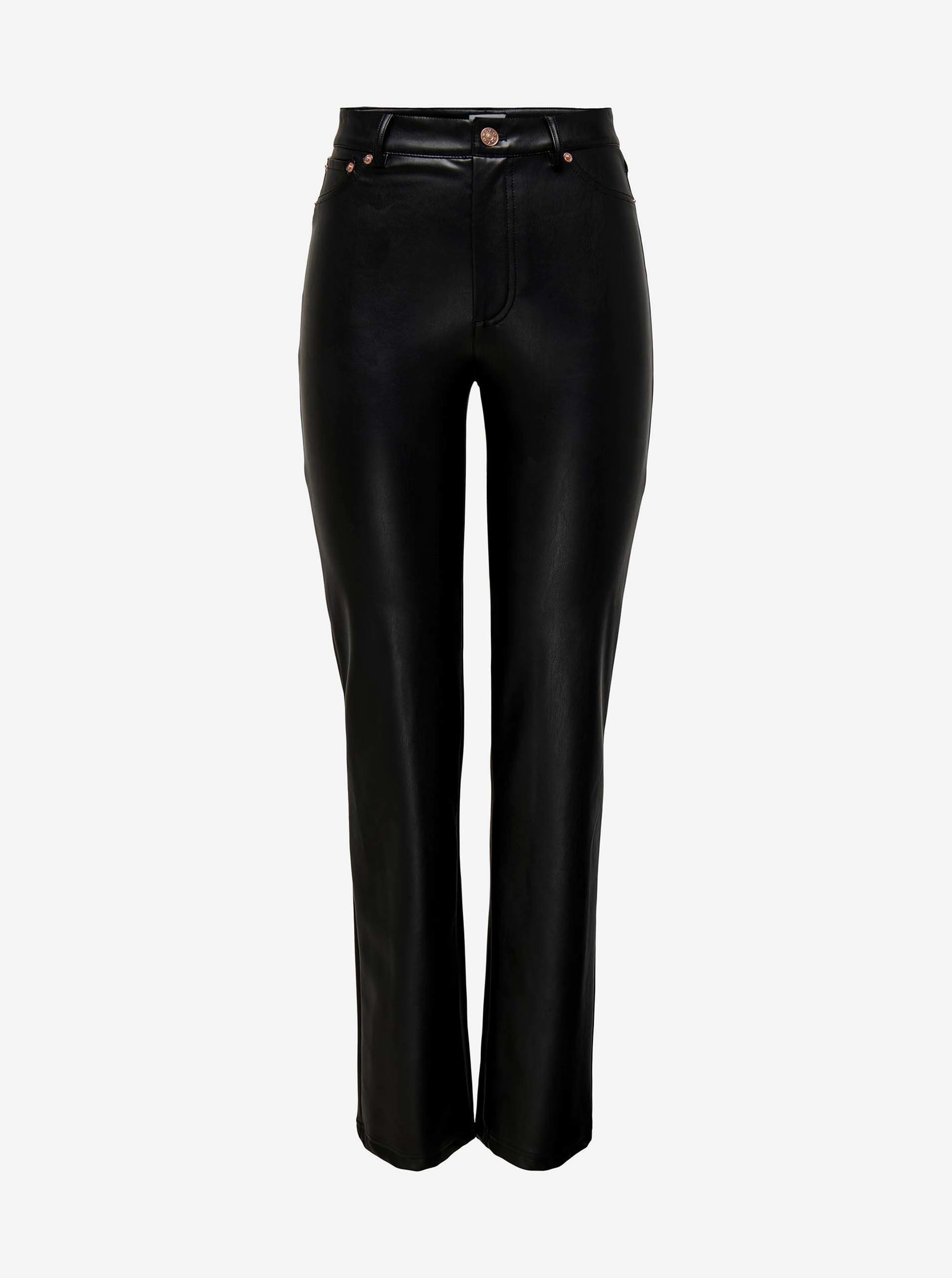 E-shop Černé koženkové kalhoty ONLY Emily