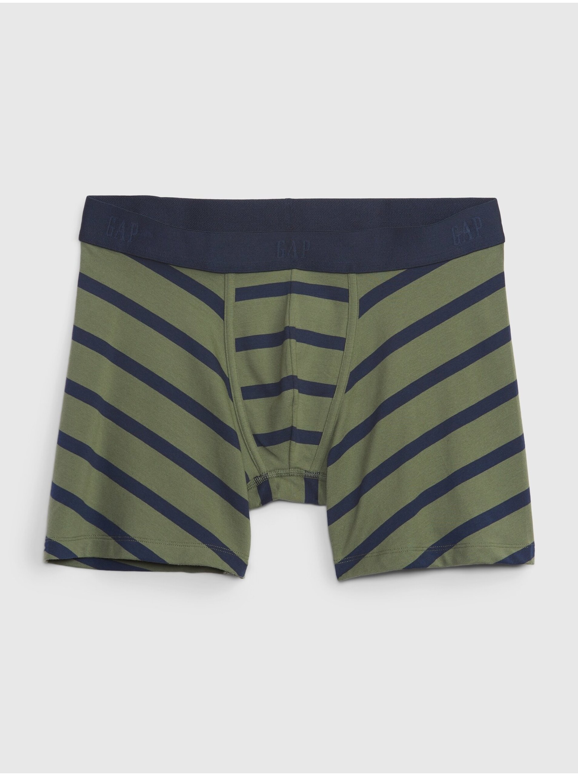 E-shop Černo-zelené pánské pruhované boxerky GAP