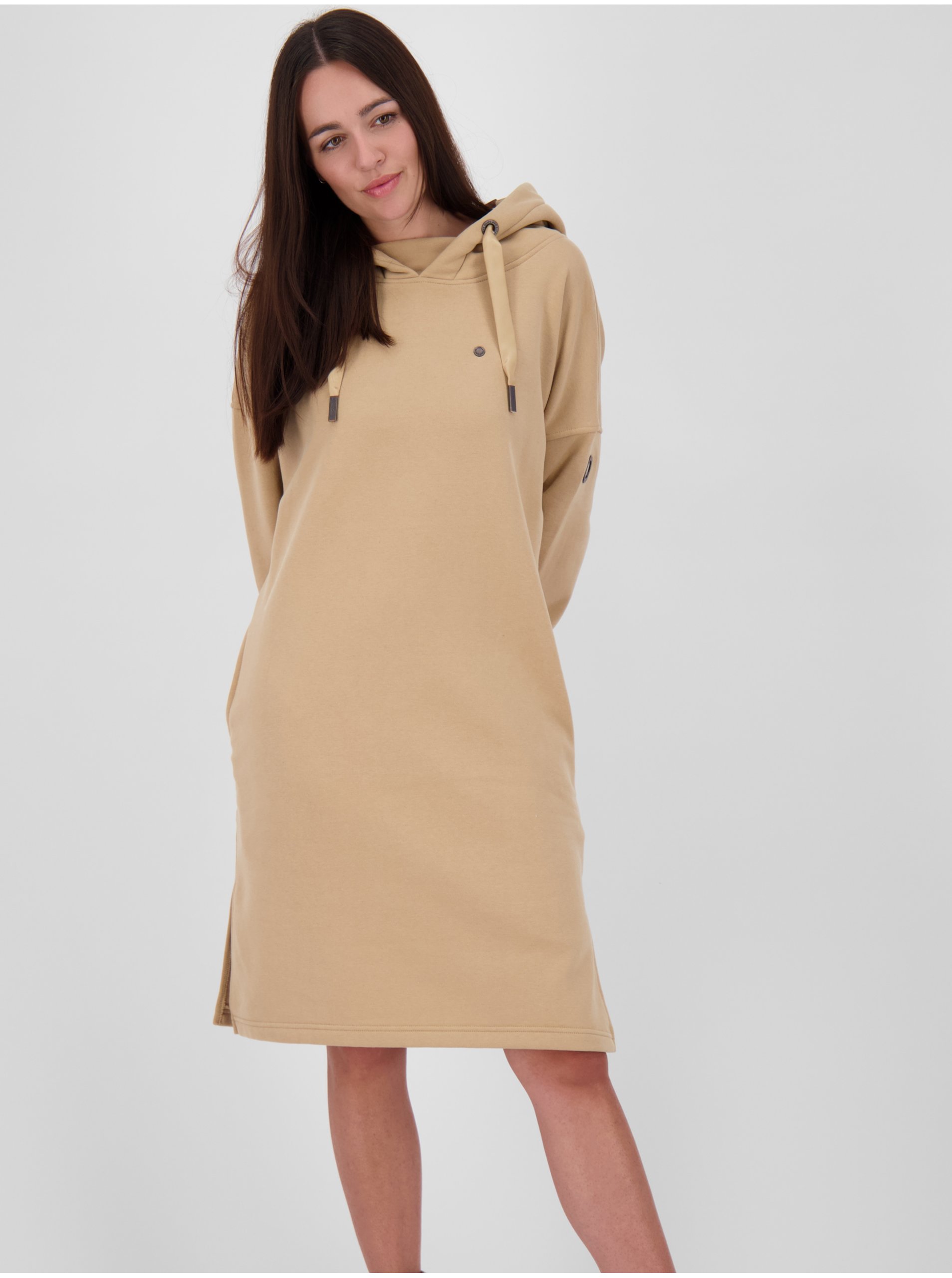 E-shop Světle hnědé mikinové šaty s kapucí Alife and Kickin Helena