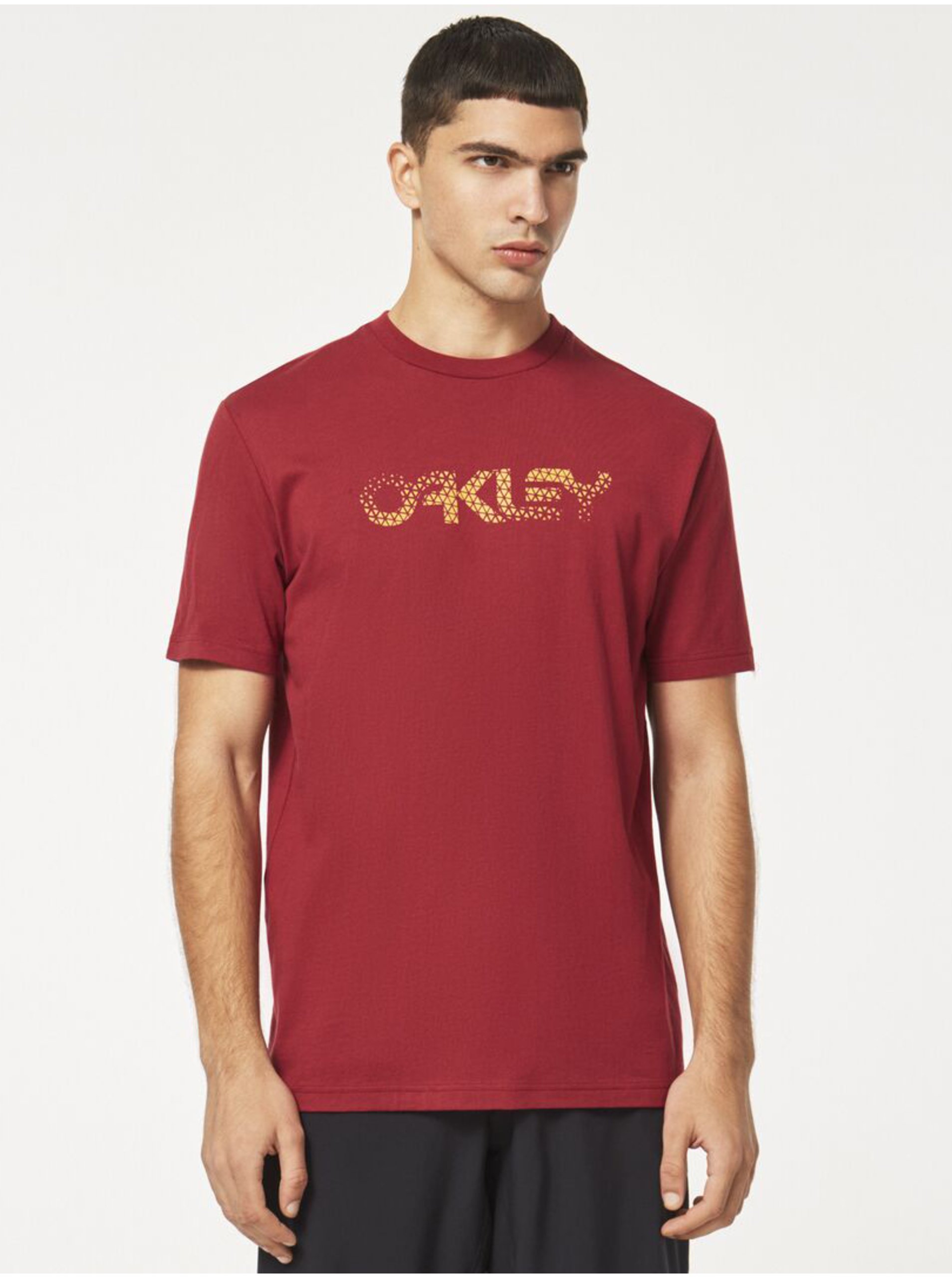 Levně Vínové pánské tričko Oakley