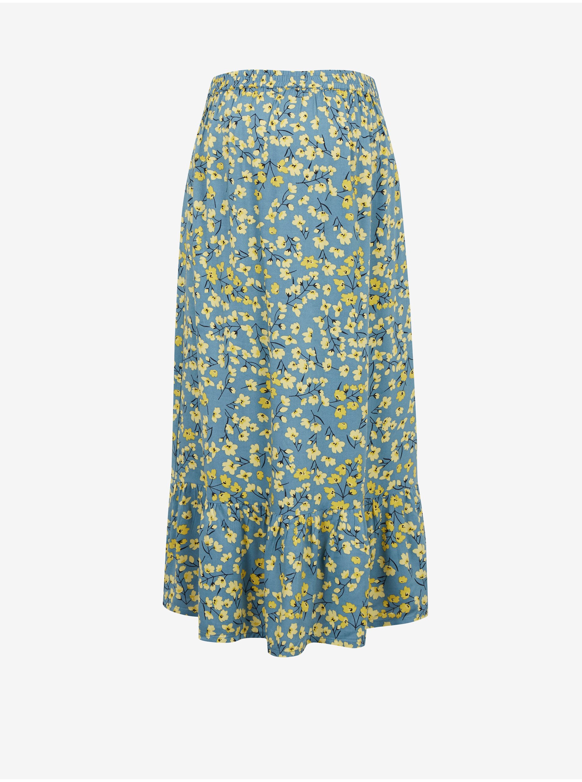 Levně Žluto-modrá květovaná těhotenská sukně Mama.licious Fransisca