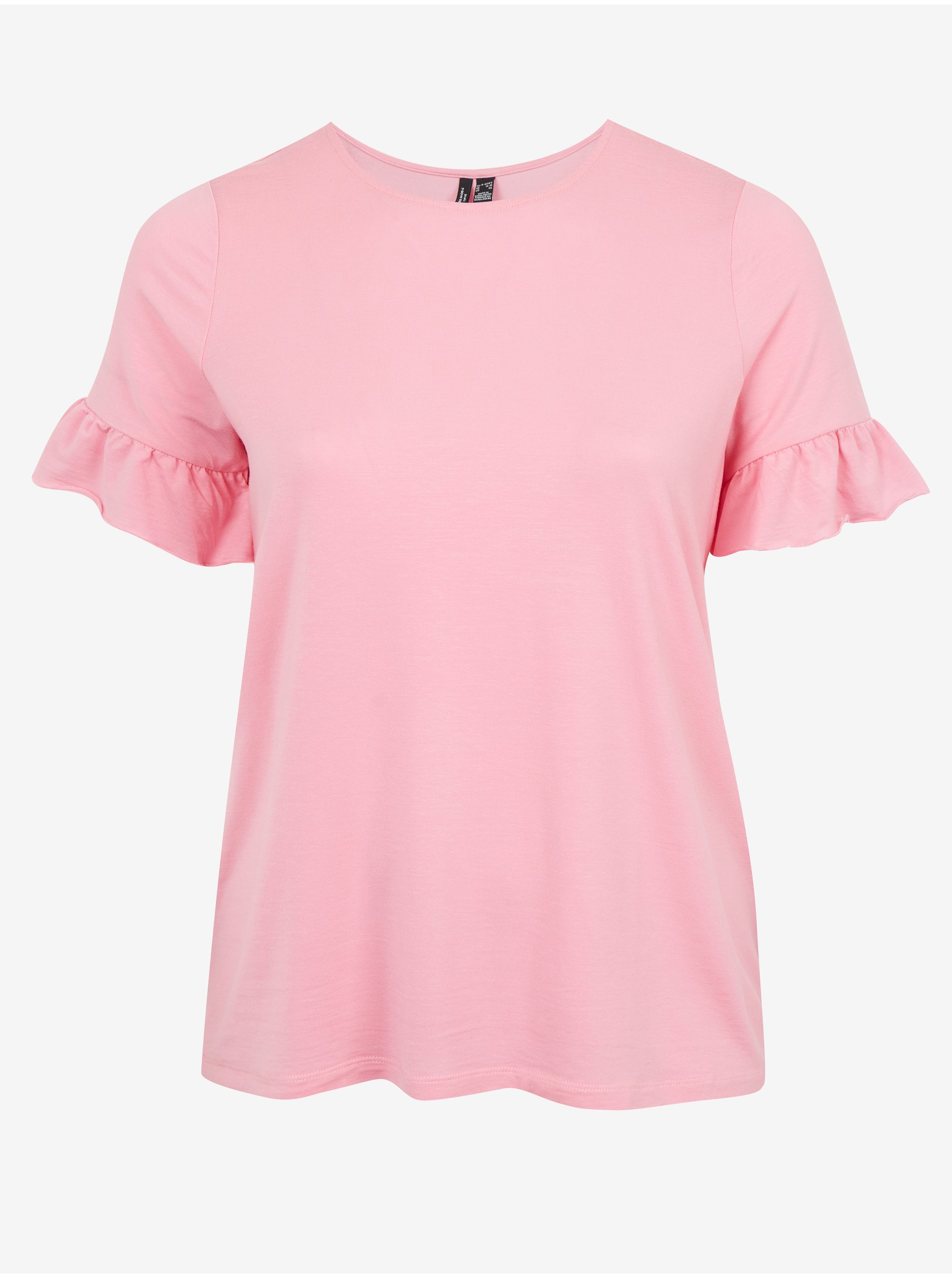 Levně Růžové volné tričko VERO MODA CURVE Ana
