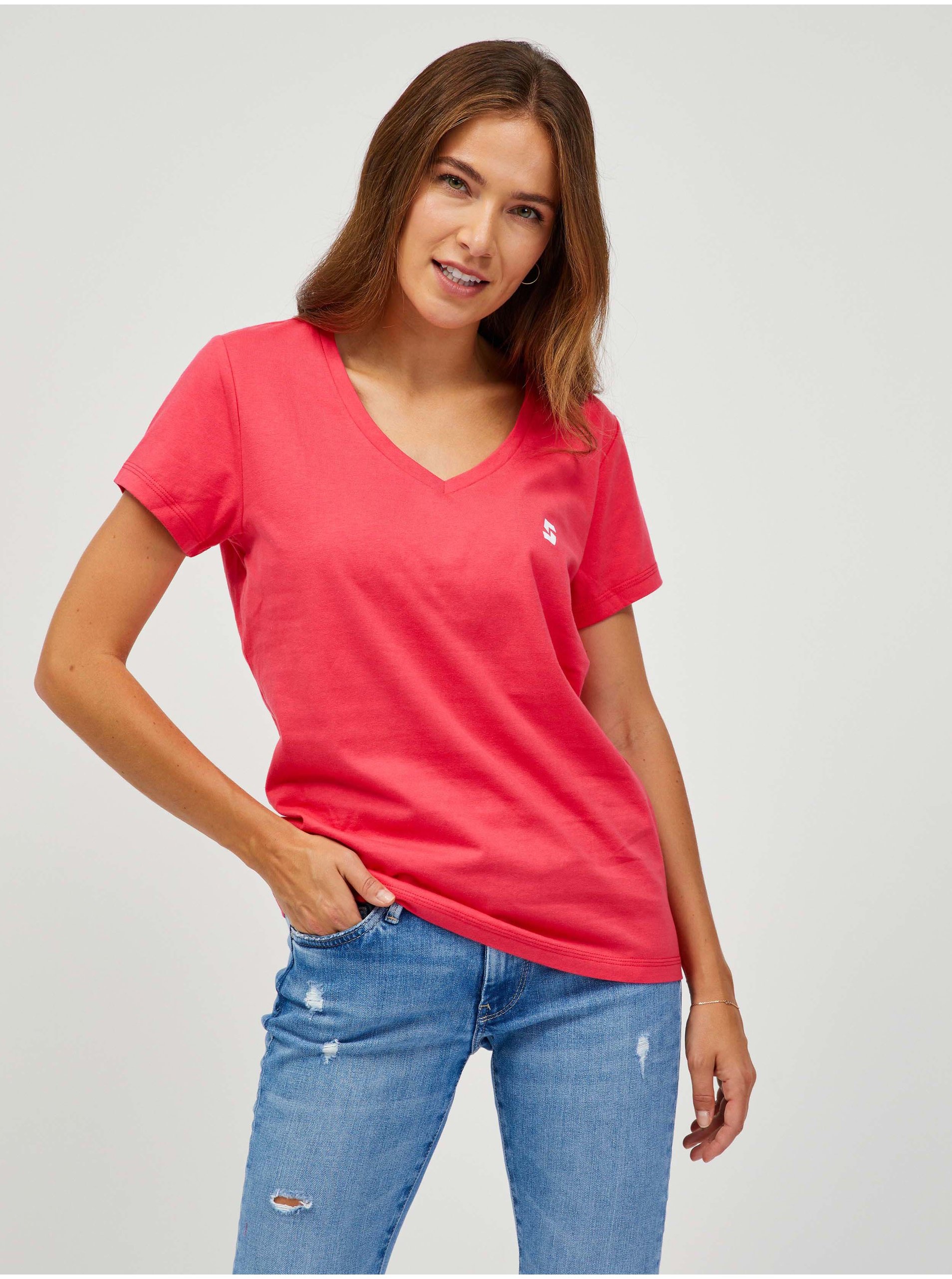 Lacno Tmavo ružové dámske tričko SAM 73 Lumiel