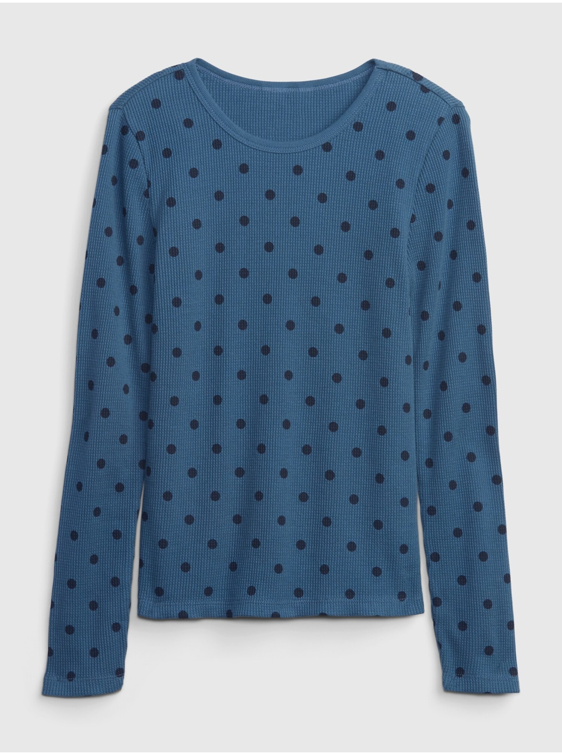 Lacno Modré dievčenské bodkované tričko GAP