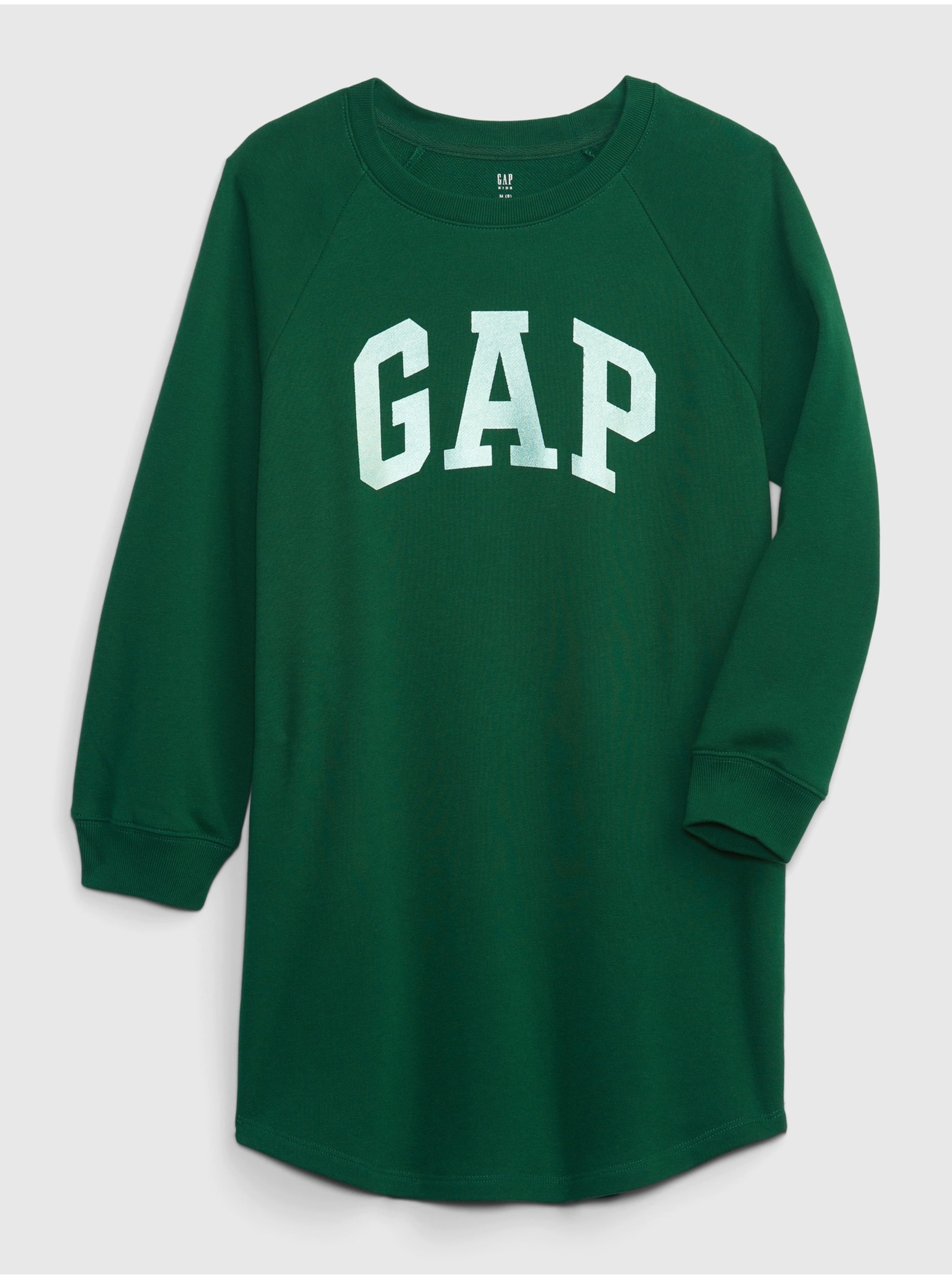 Lacno Tmavozelené dievčenské mikinové šaty s logom GAP
