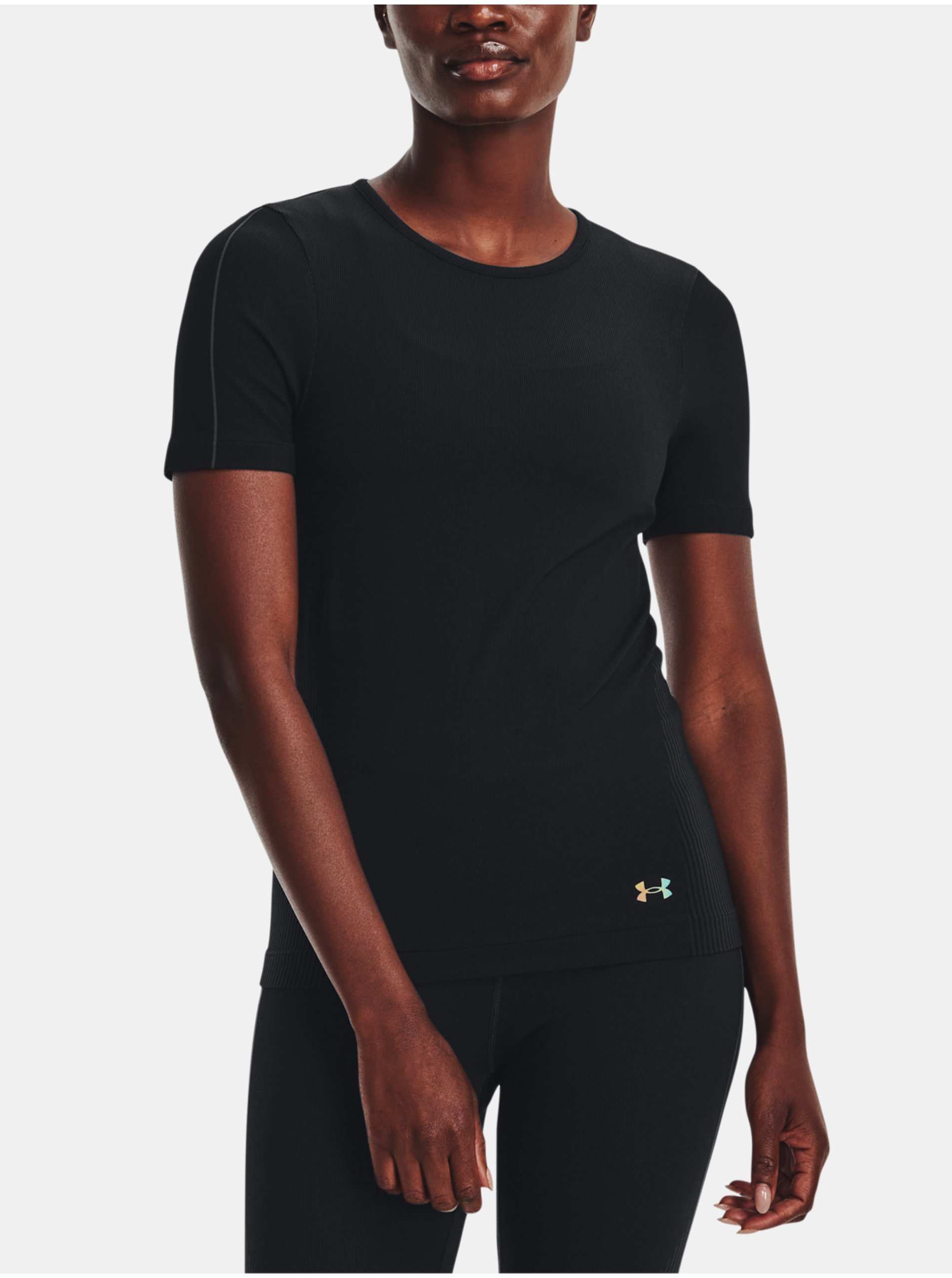 Levně Černé dámské tričko Under Armour UA Rush Seamless SS