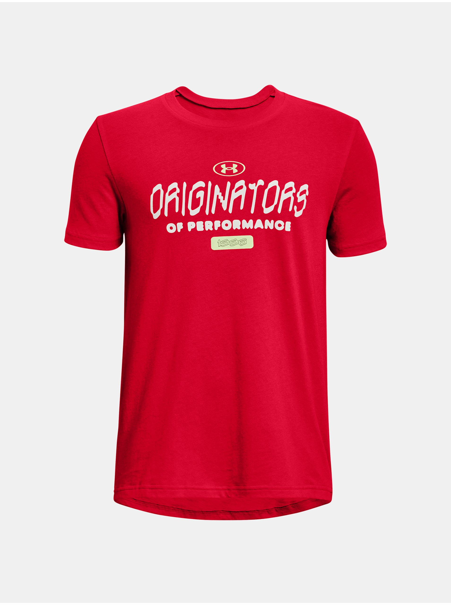 Levně Červené klučičí tričko Under Armour UA ORIGINATORS SS