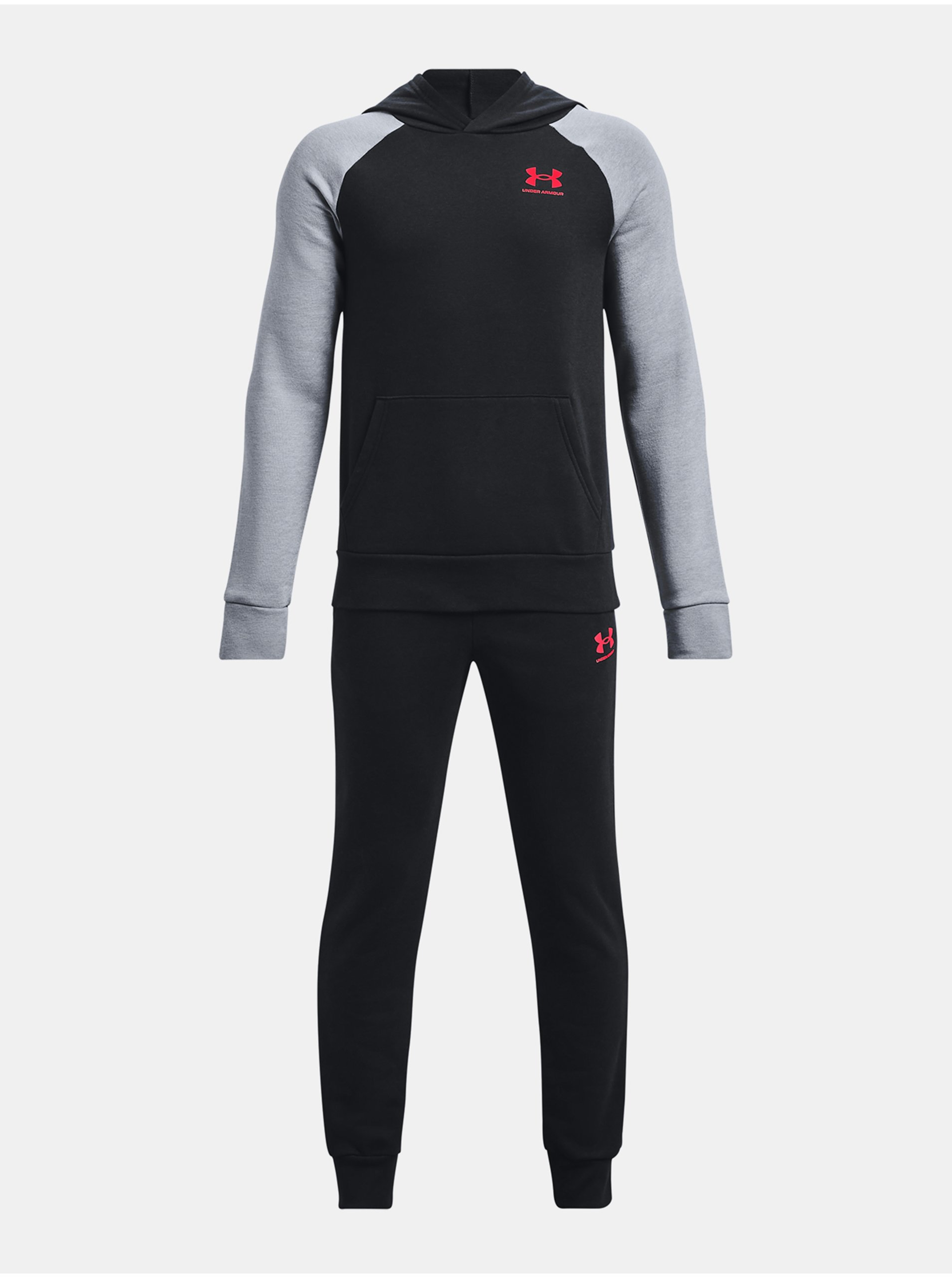 E-shop Šedo-černá klučičí tepláková souprava Under Armour UA Rival Fleece Suit