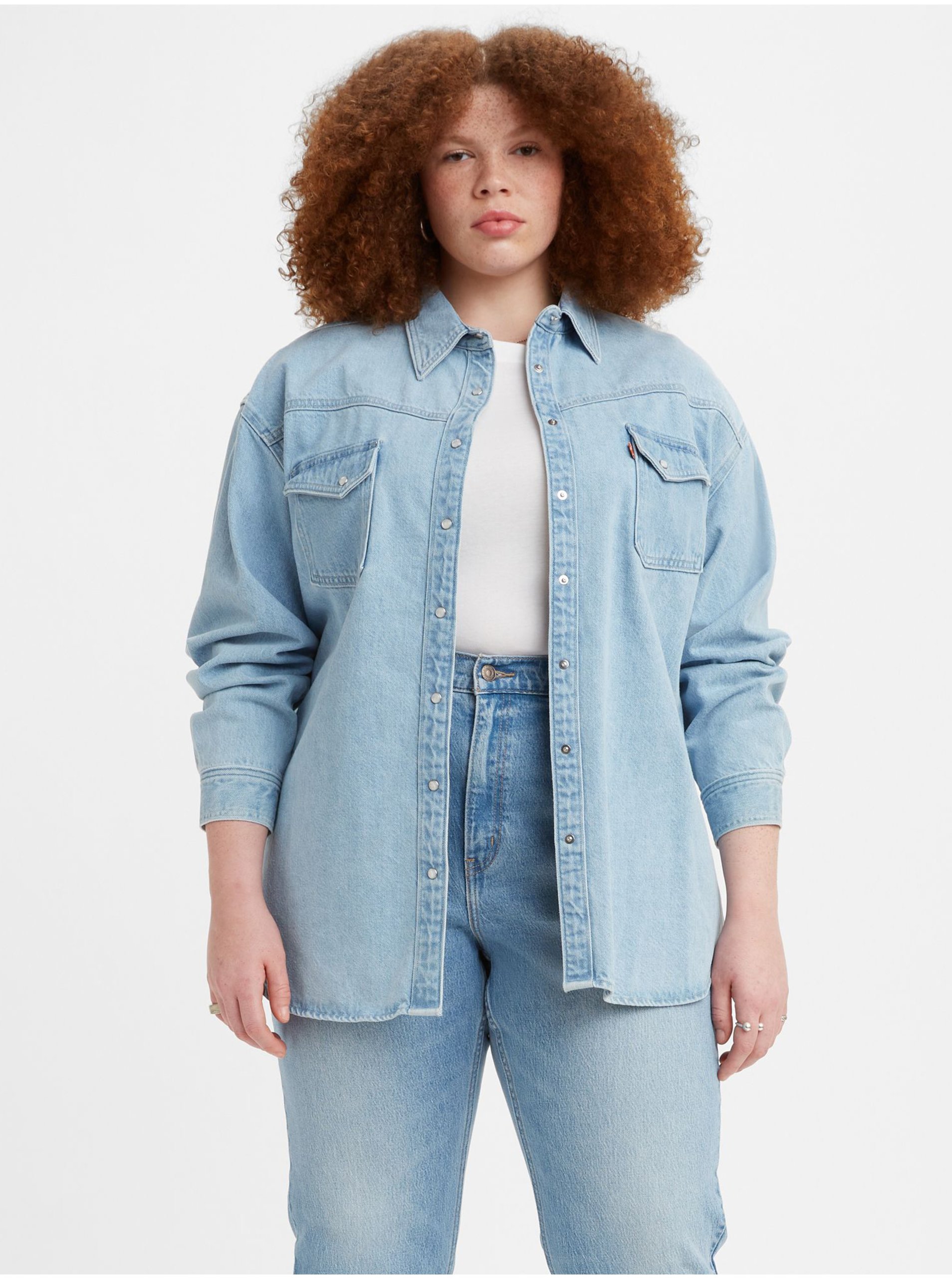 E-shop Světle modrá dámská džínová oversize košile Levi's® Dorsey Western