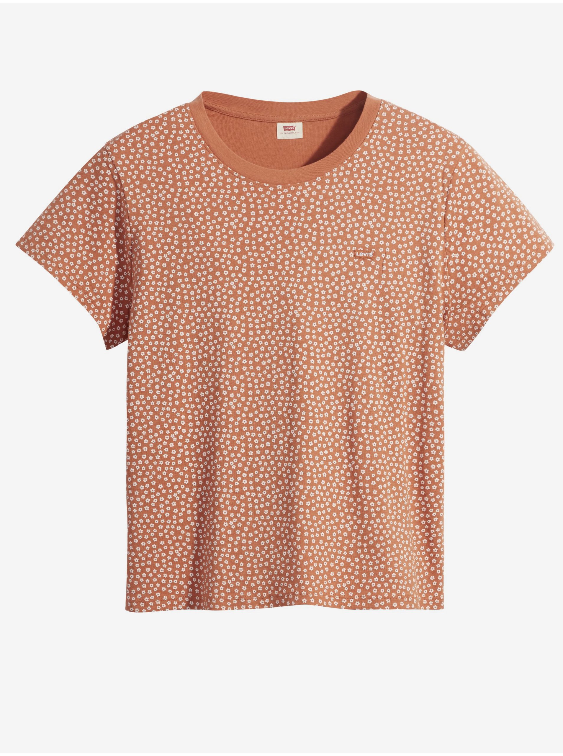 Levně Oranžové dámské květované tričko Levi's® Baby Daisy