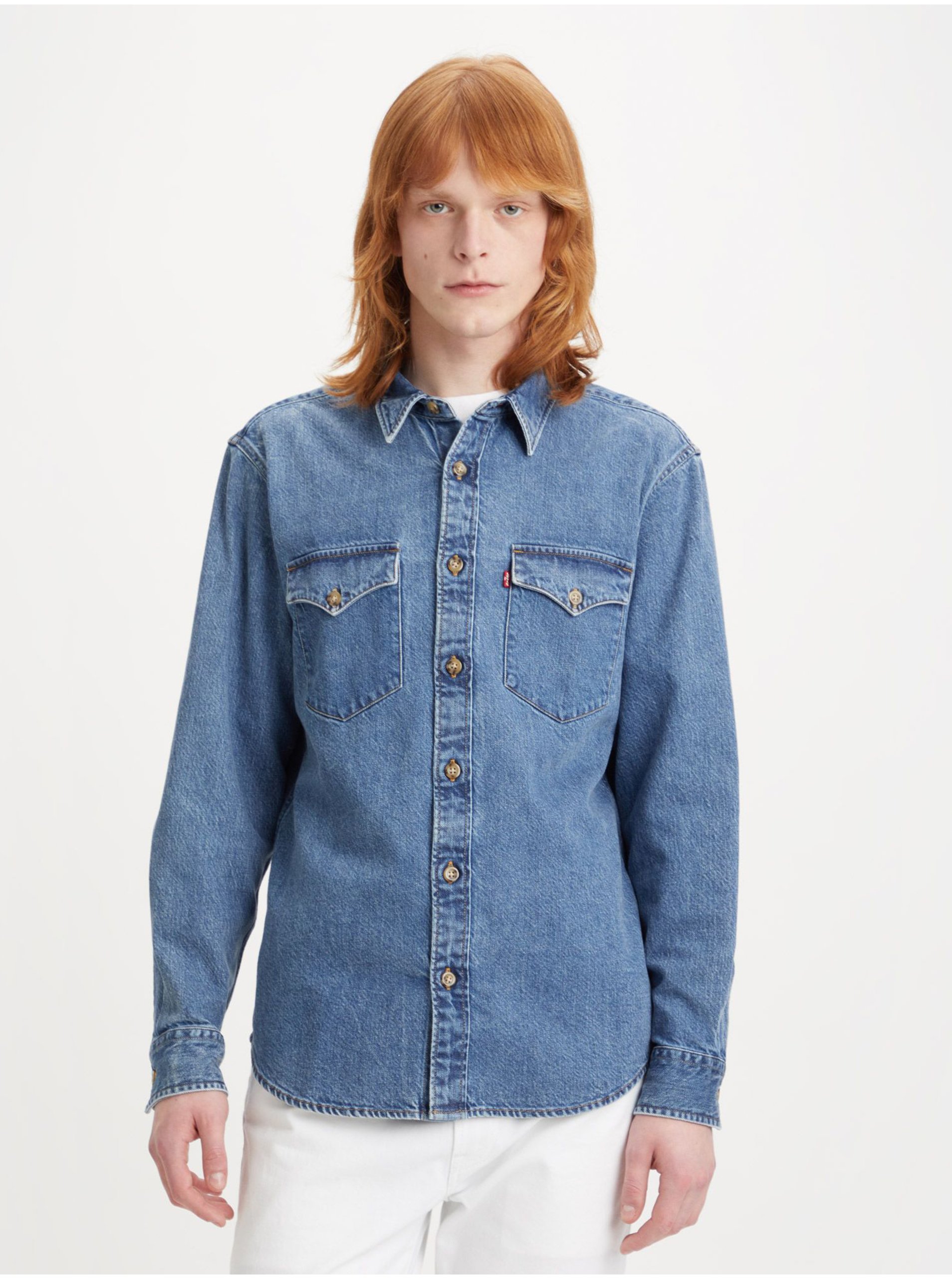 E-shop Modrá pánska rifľová košeľa Levi's® Western