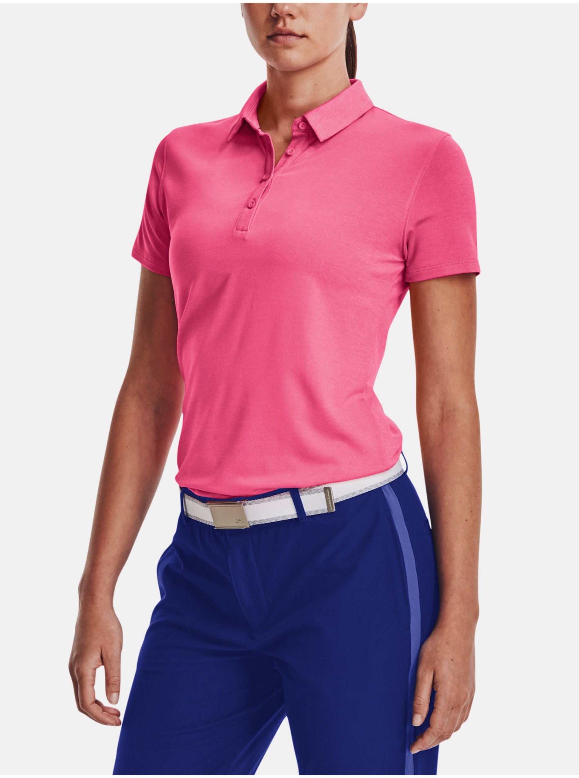 Levně Růžové dámské polo tričko Under Armour UA Zinger Short Sleeve Polo