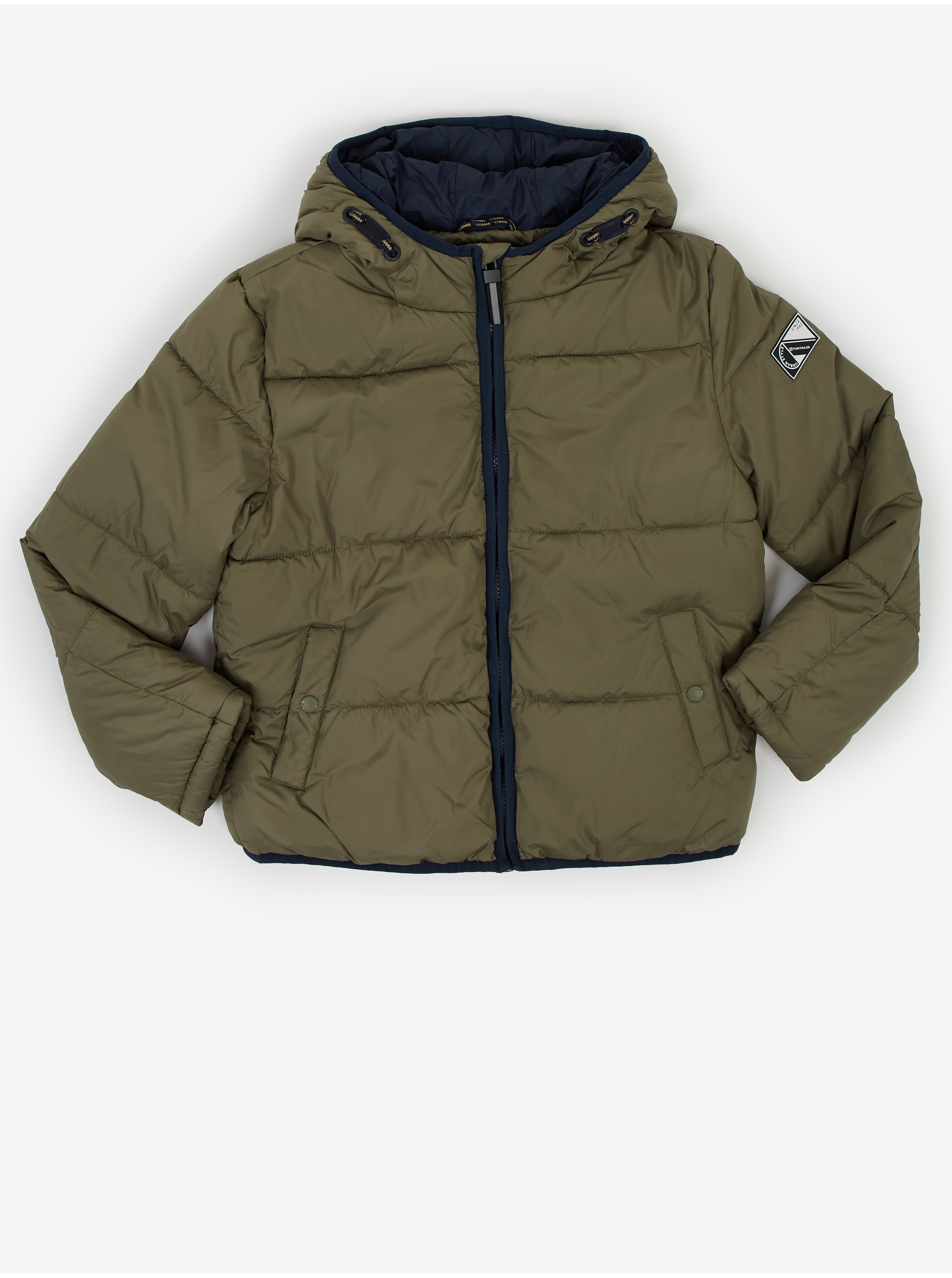 E-shop Khaki klučičí prošívaná bunda s kapucí Tom Tailor
