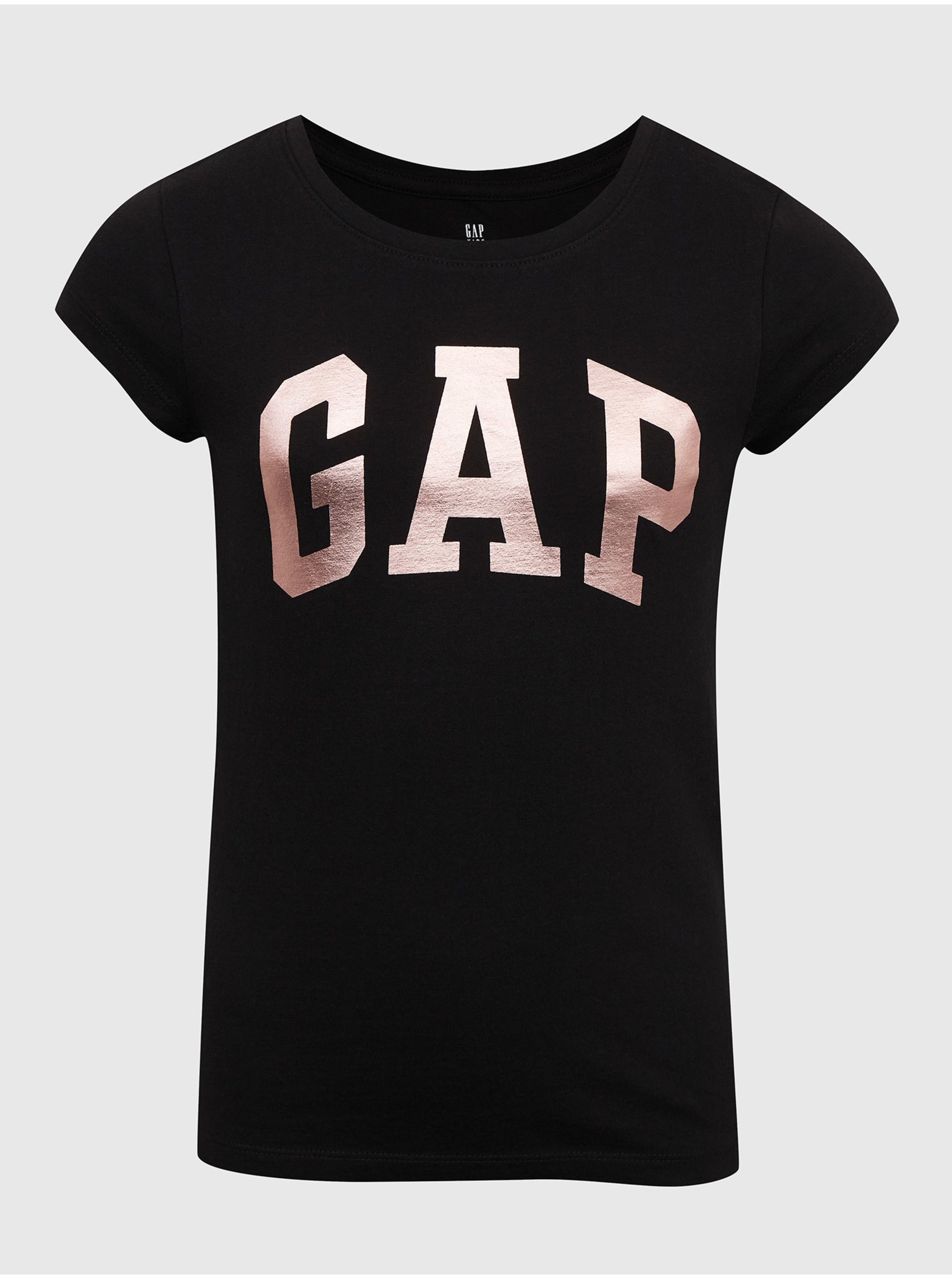 Lacno Čierne dievčenské tričko s logom GAP