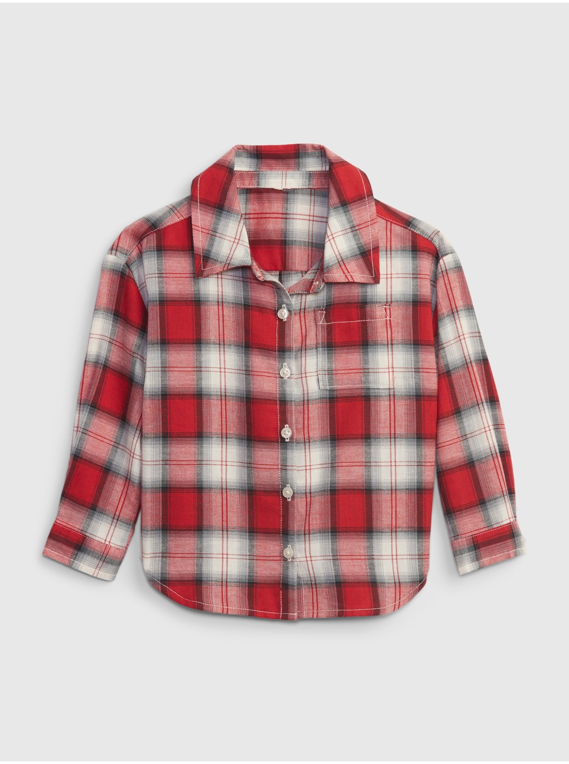 E-shop Červená holčičí kostkovaná košile GAP
