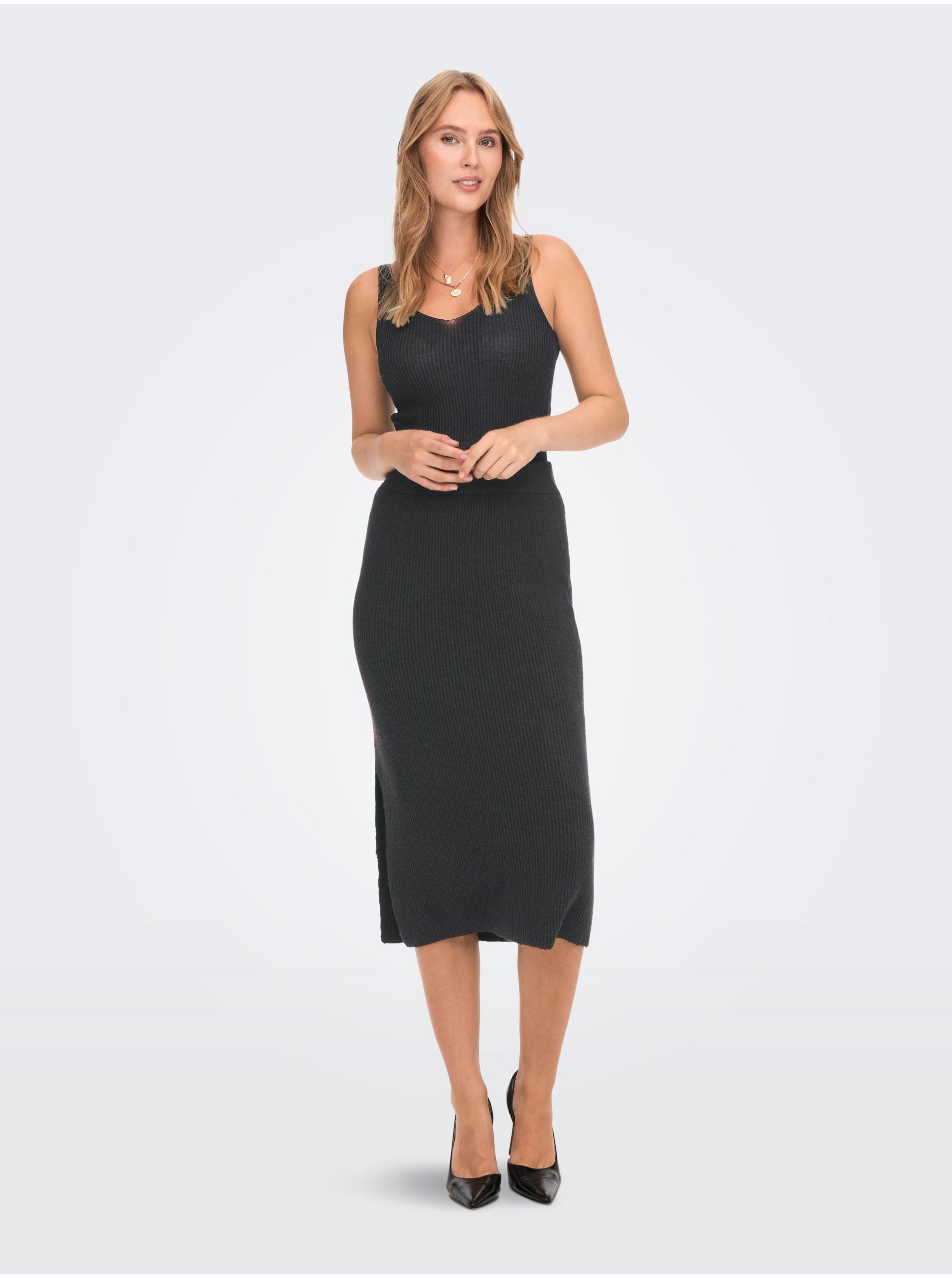 E-shop Černá svetrová midi sukně Jaqueline de Yong Liva