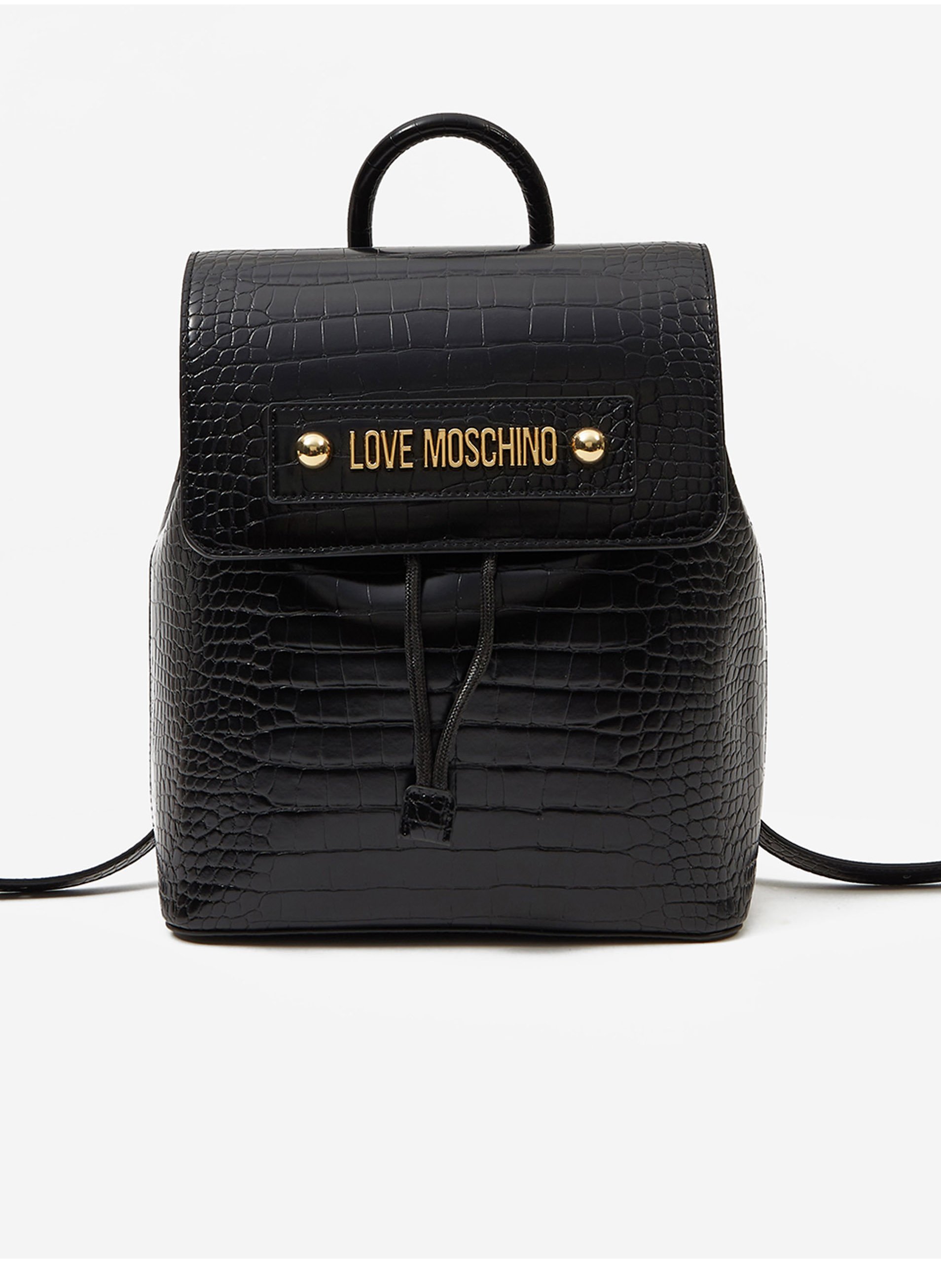 Lacno Čierny dámsky batoh s krokodílím vzorom Love Moschino Borsa