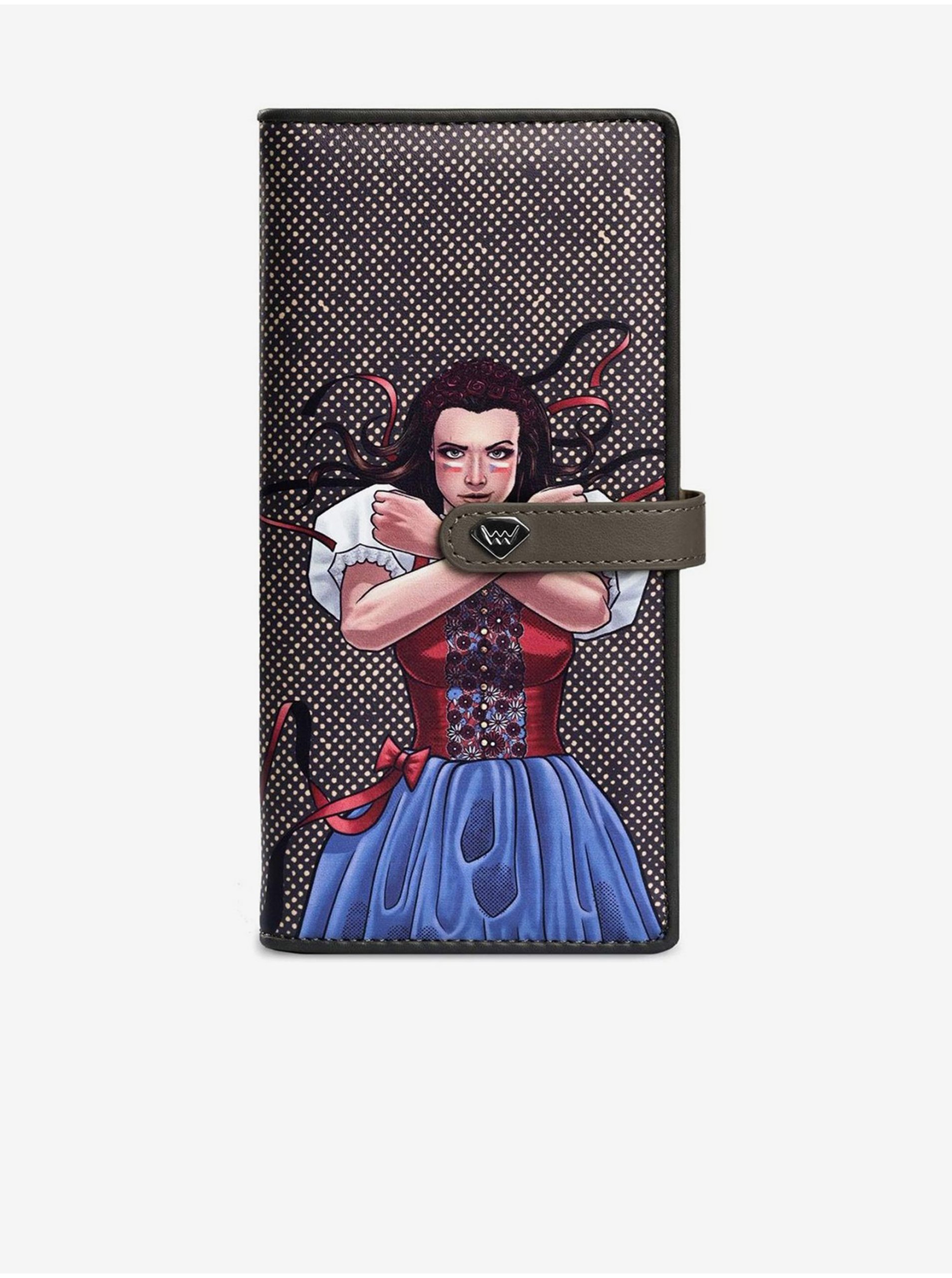 Levně Červeno-hnědá dámská vzorovaná peněženka VUCH Intrepid wallet