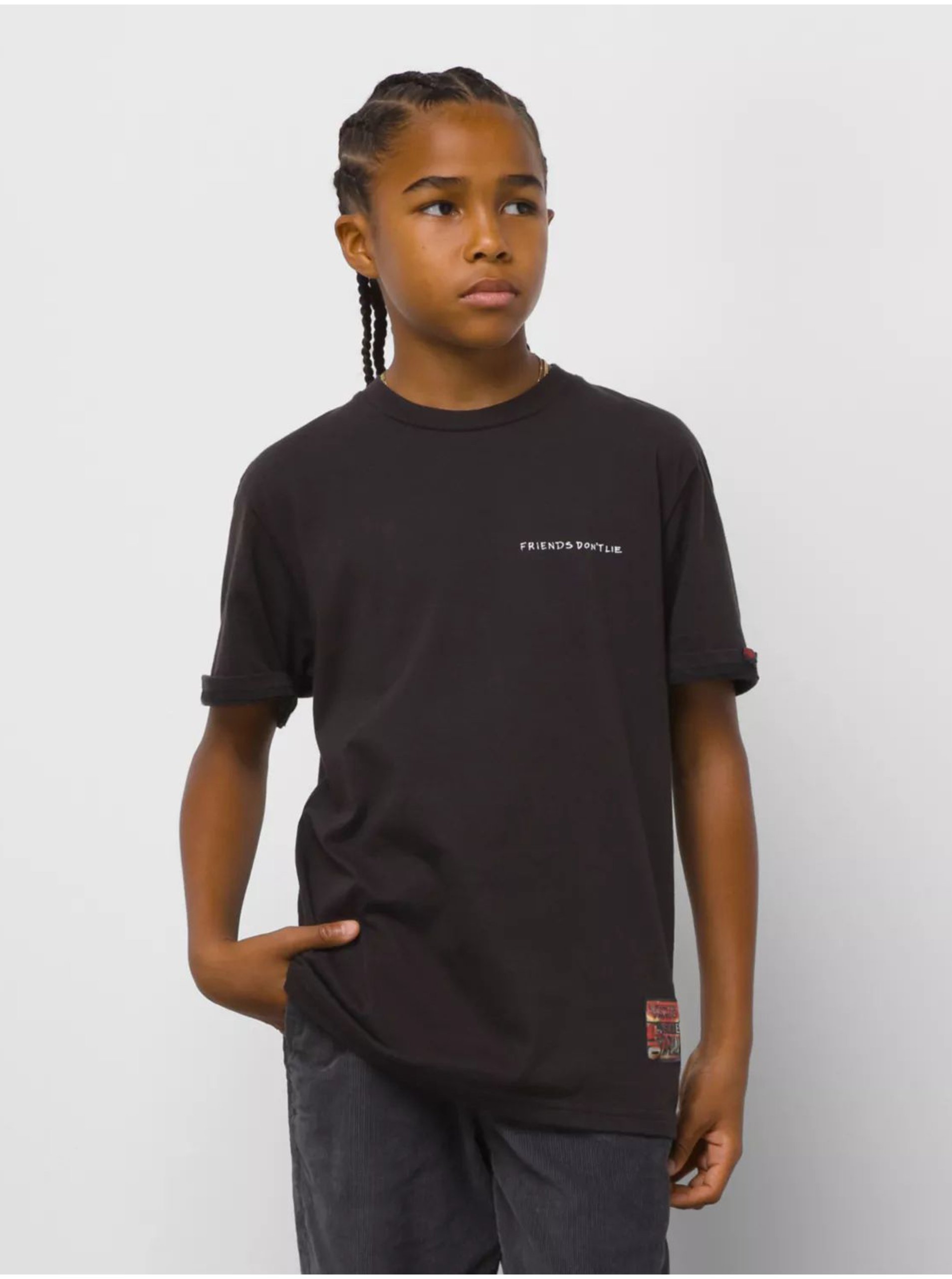 Lacno Čierne detské tričko VANS Hopper