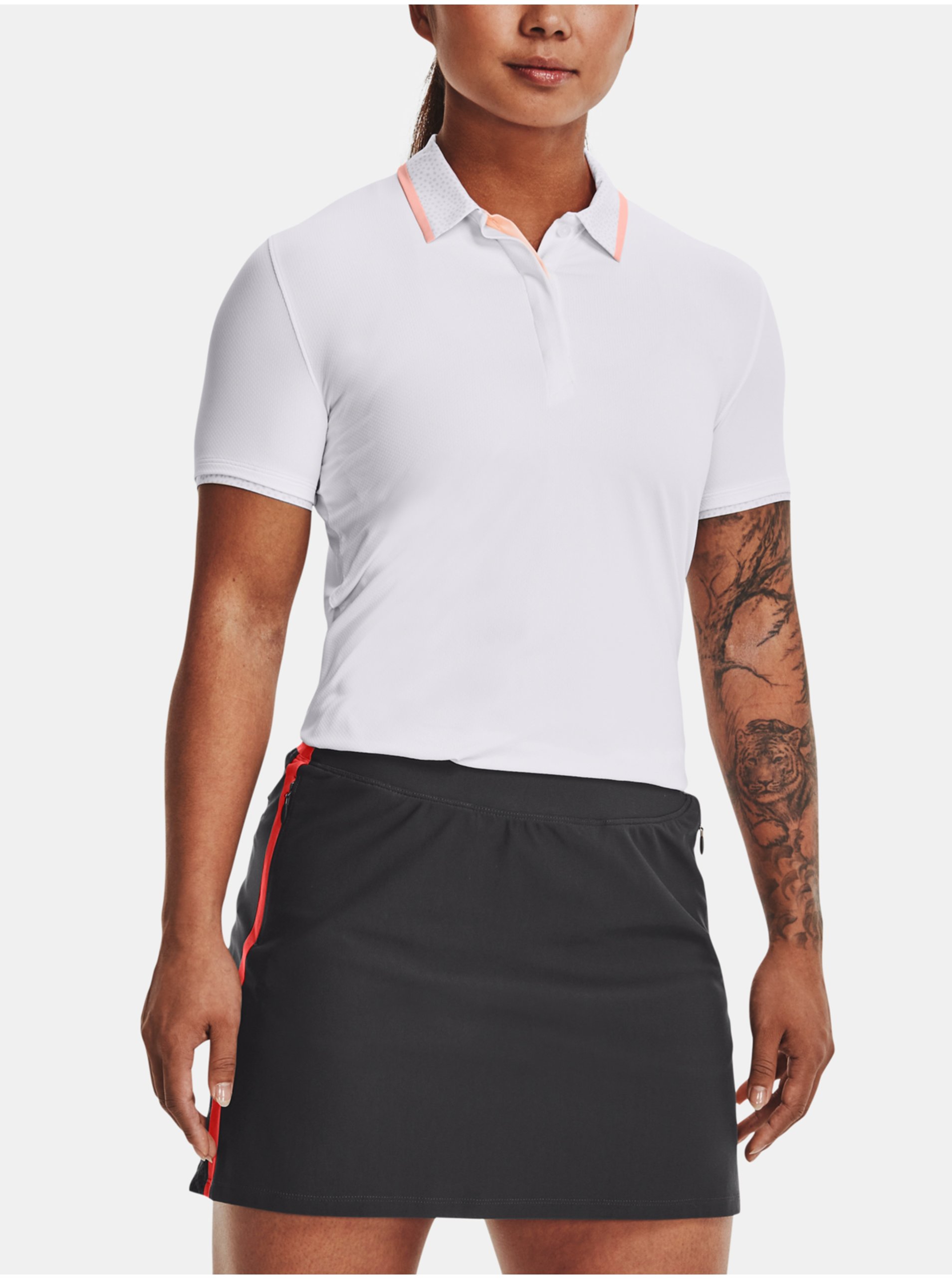 Levně Bílé dámské polo tričko Under Armour