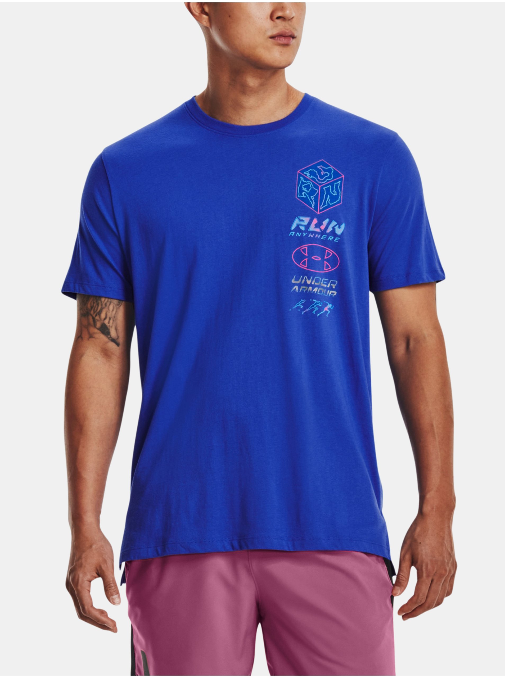 Levně Modré pánské sportovní tričko Under Armour Run Anywhere