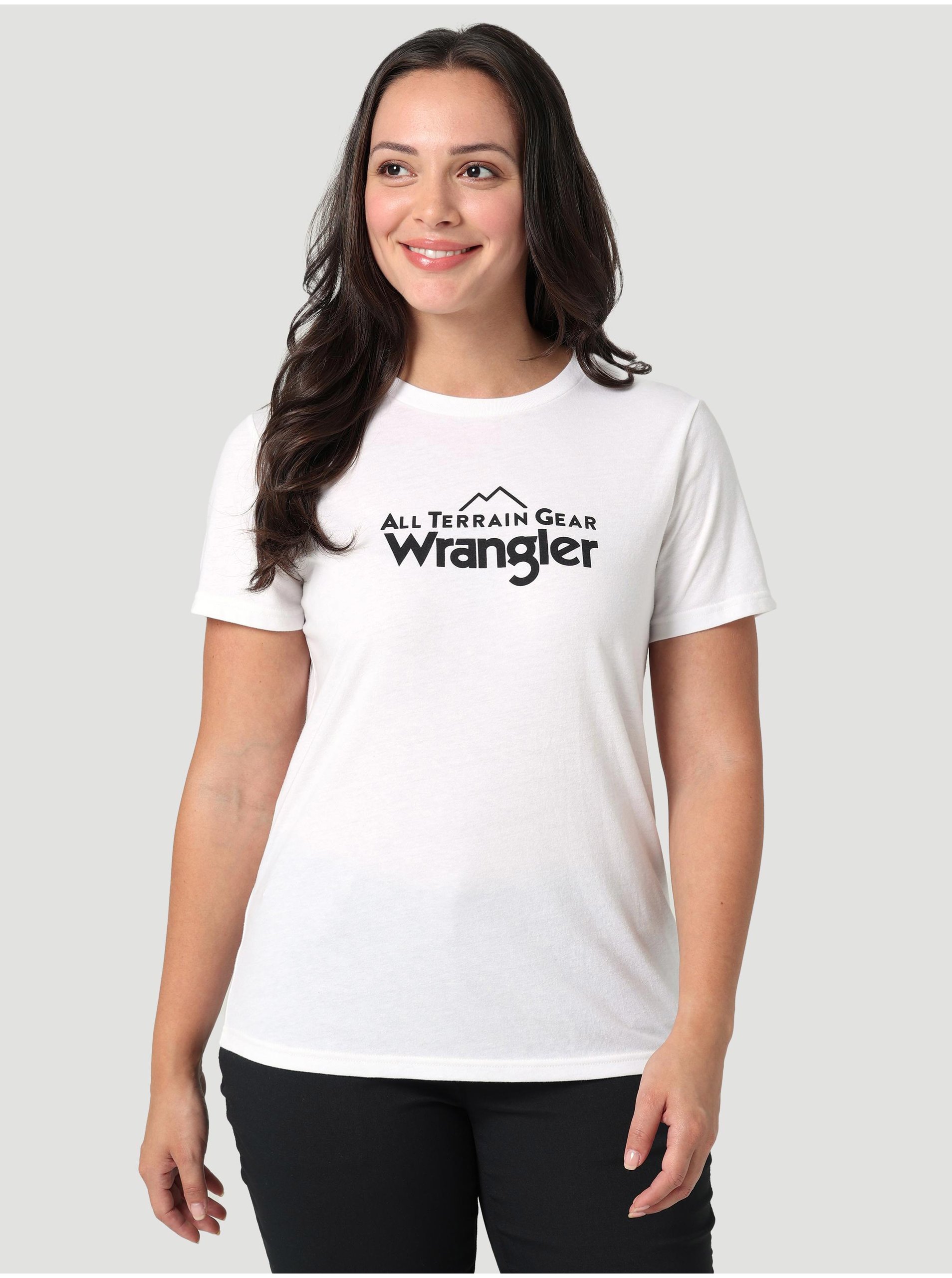 Levně Bílé dámské tričko Wrangler